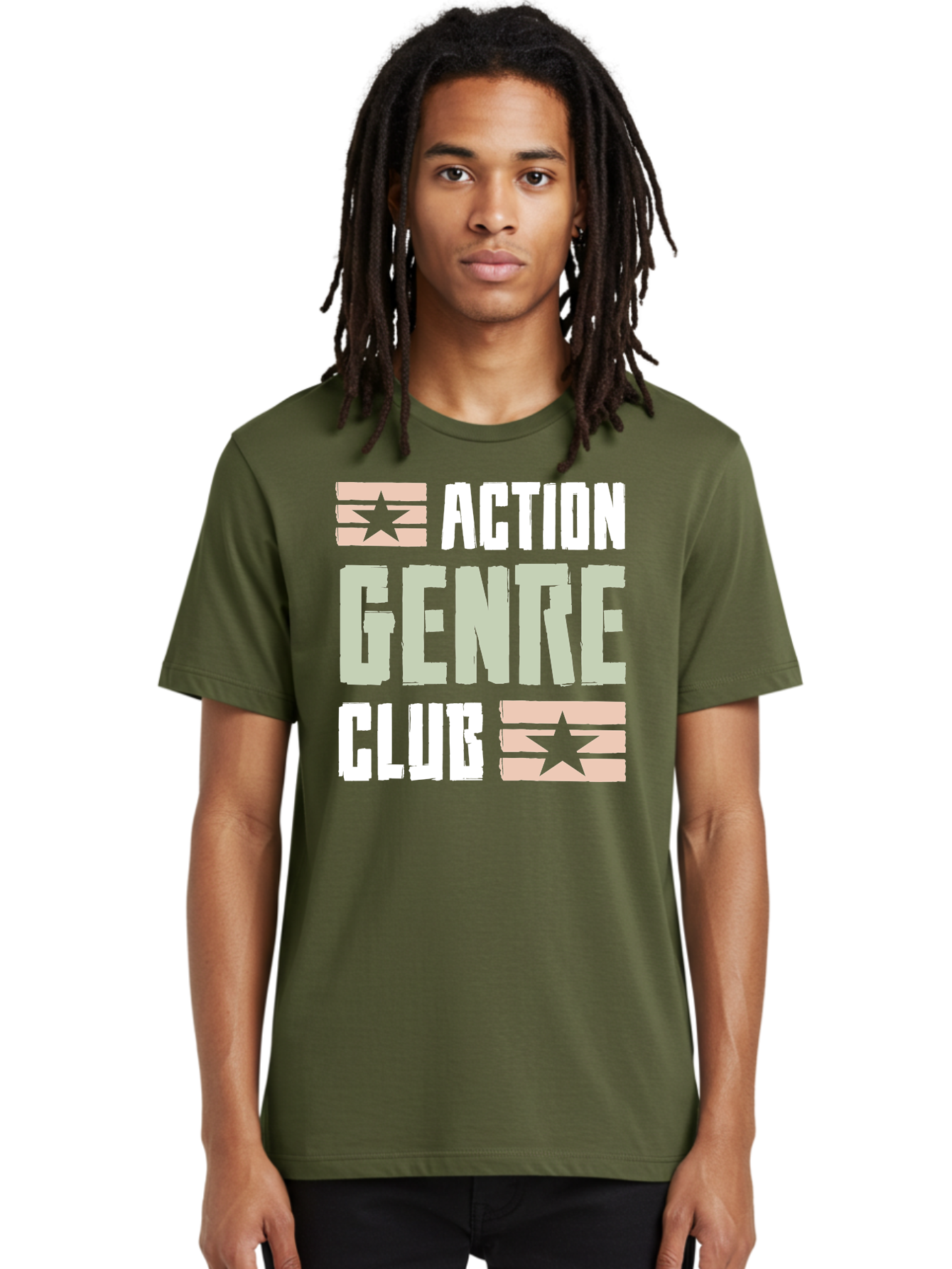Action-Genre-Club Men'S Graphic Tee, 100% Cotton, Comfortable Casual Summer Wear, Machine Washable, Action Genre, Action Movies, Film Enthusiasts, Movie Buffs, Club Logo, Entertainment, Cinematic Experience, Adventure, Thriller, Blockbuster - Aaa619 16