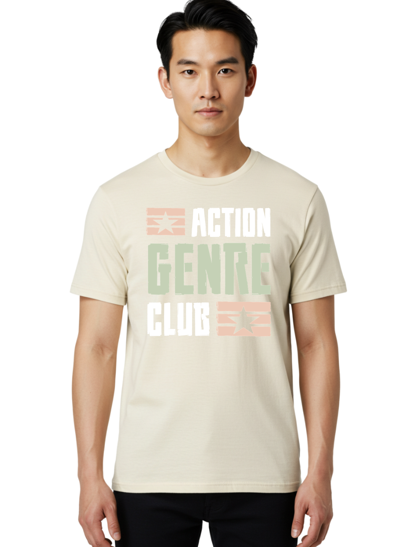 Action-Genre-Club Men'S Graphic Tee, 100% Cotton, Comfortable Casual Summer Wear, Machine Washable, Action Genre, Action Movies, Film Enthusiasts, Movie Buffs, Club Logo, Entertainment, Cinematic Experience, Adventure, Thriller, Blockbuster - Aaa619 18