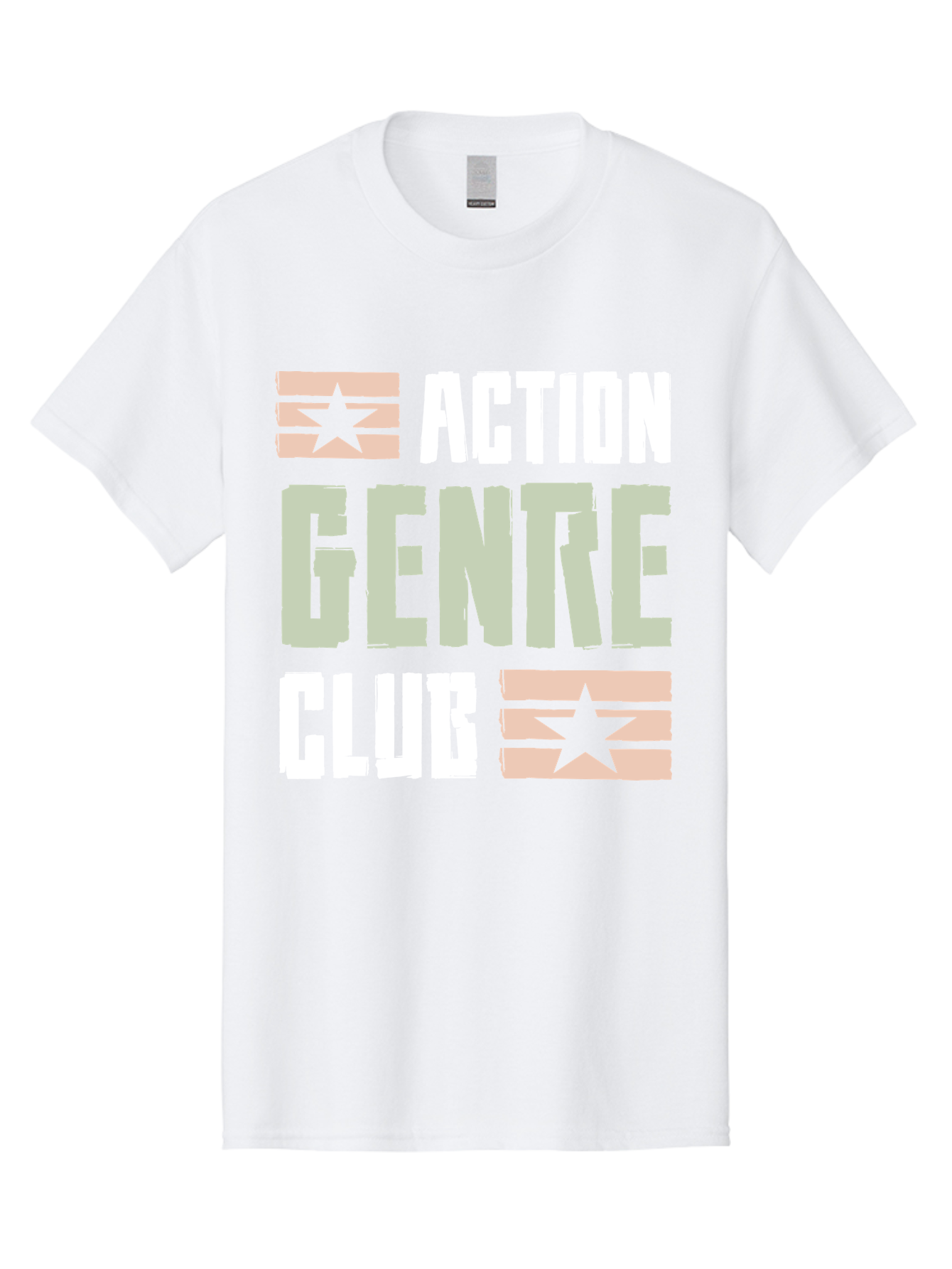 Action-Genre-Club Men'S Graphic Tee, 100% Cotton, Comfortable Casual Summer Wear, Machine Washable, Action Genre, Action Movies, Film Enthusiasts, Movie Buffs, Club Logo, Entertainment, Cinematic Experience, Adventure, Thriller, Blockbuster - Aaa619 3
