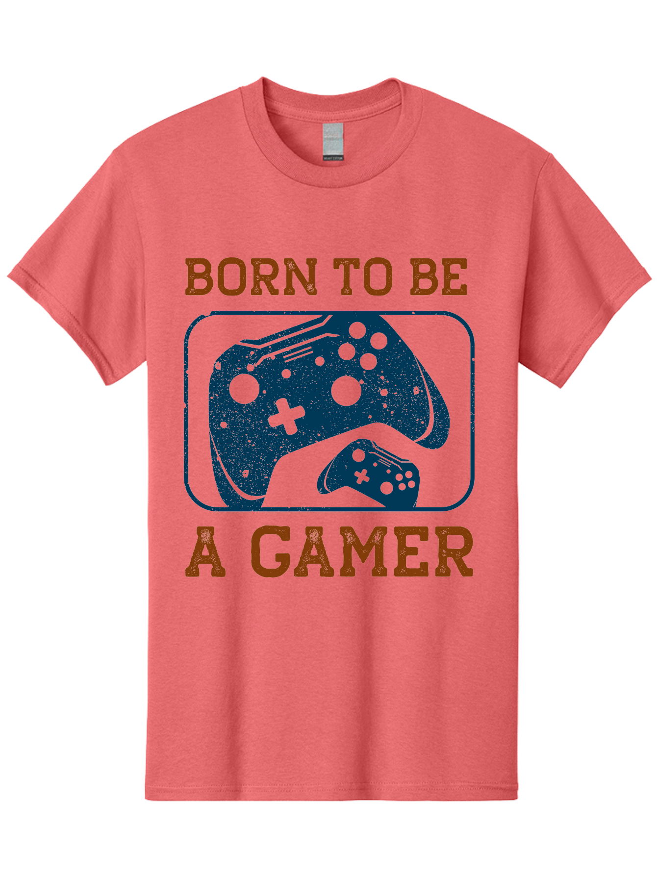 Born-To-Be-A-Gamer Men'S Graphic Tee, 100% Cotton, Comfortable Casual Summer Wear, Machine Washable, Gaming Controller, Born To Be A Gamer, Video Game Accessories, Gamer Lifestyle, Gaming Culture, Gaming Passion, Game Console - Aaa621 25
