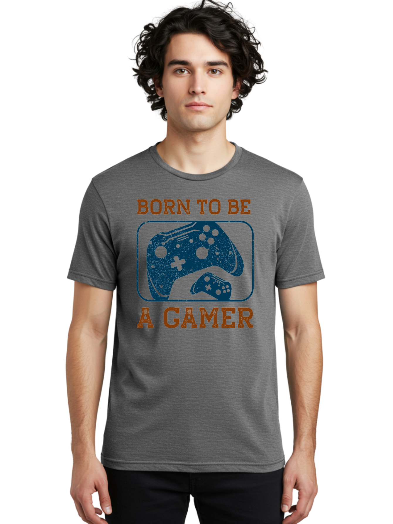 Born-To-Be-A-Gamer Men'S Graphic Tee, 100% Cotton, Comfortable Casual Summer Wear, Machine Washable, Gaming Controller, Born To Be A Gamer, Video Game Accessories, Gamer Lifestyle, Gaming Culture, Gaming Passion, Game Console - Aaa621 12