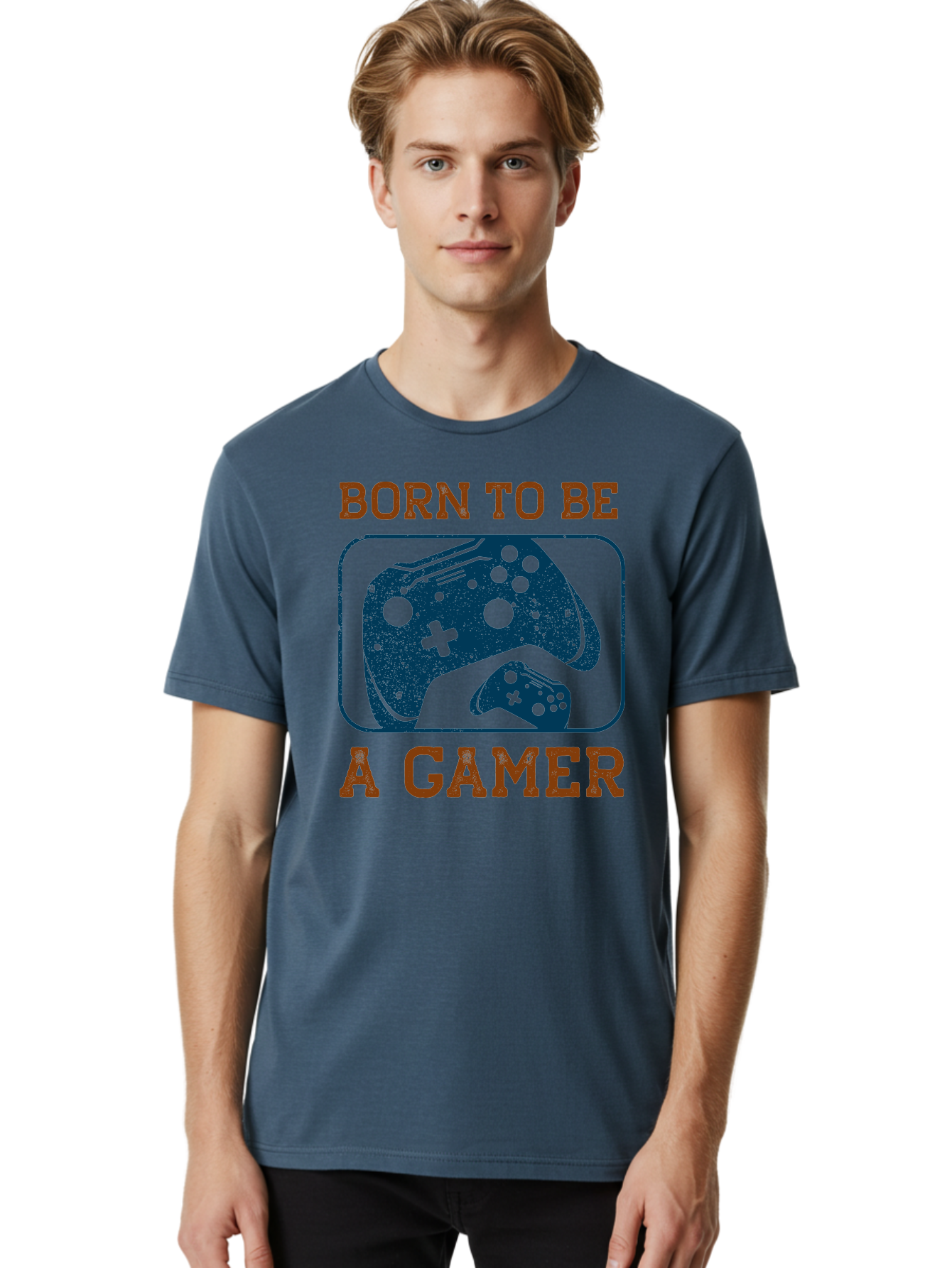 Born-To-Be-A-Gamer Men'S Graphic Tee, 100% Cotton, Comfortable Casual Summer Wear, Machine Washable, Gaming Controller, Born To Be A Gamer, Video Game Accessories, Gamer Lifestyle, Gaming Culture, Gaming Passion, Game Console - Aaa621 6