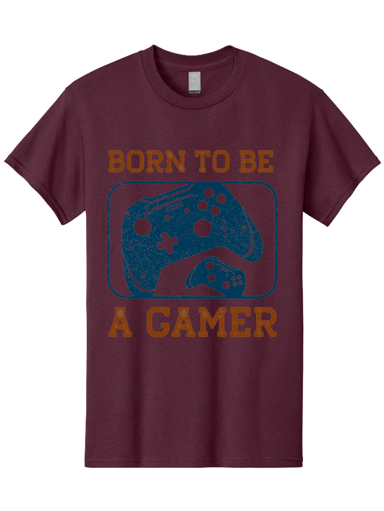 Born-To-Be-A-Gamer Men'S Graphic Tee, 100% Cotton, Comfortable Casual Summer Wear, Machine Washable, Gaming Controller, Born To Be A Gamer, Video Game Accessories, Gamer Lifestyle, Gaming Culture, Gaming Passion, Game Console - Aaa621 21