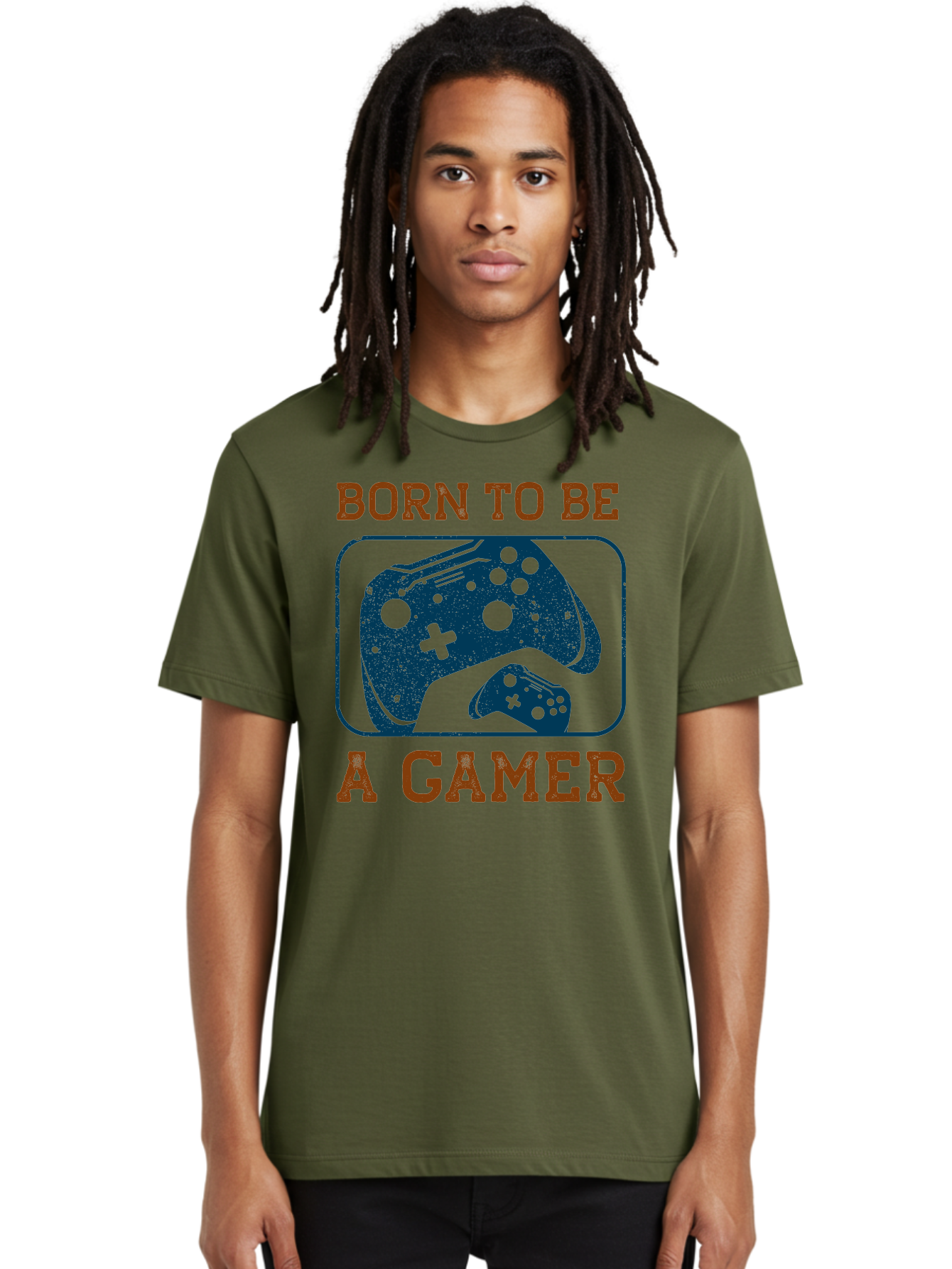 Born-To-Be-A-Gamer Men'S Graphic Tee, 100% Cotton, Comfortable Casual Summer Wear, Machine Washable, Gaming Controller, Born To Be A Gamer, Video Game Accessories, Gamer Lifestyle, Gaming Culture, Gaming Passion, Game Console - Aaa621 10
