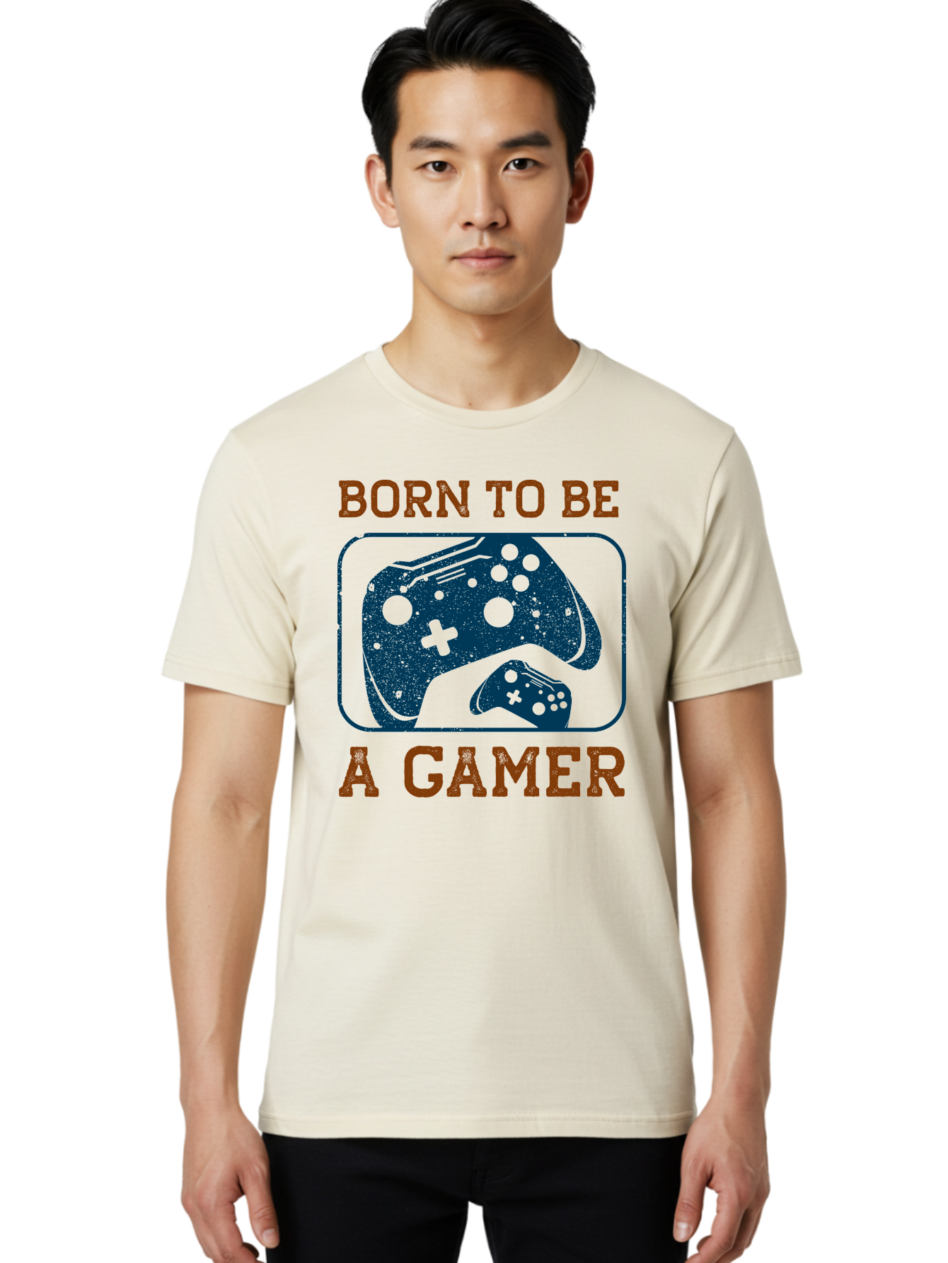 Born-To-Be-A-Gamer Men'S Graphic Tee, 100% Cotton, Comfortable Casual Summer Wear, Machine Washable, Gaming Controller, Born To Be A Gamer, Video Game Accessories, Gamer Lifestyle, Gaming Culture, Gaming Passion, Game Console - Aaa621 30