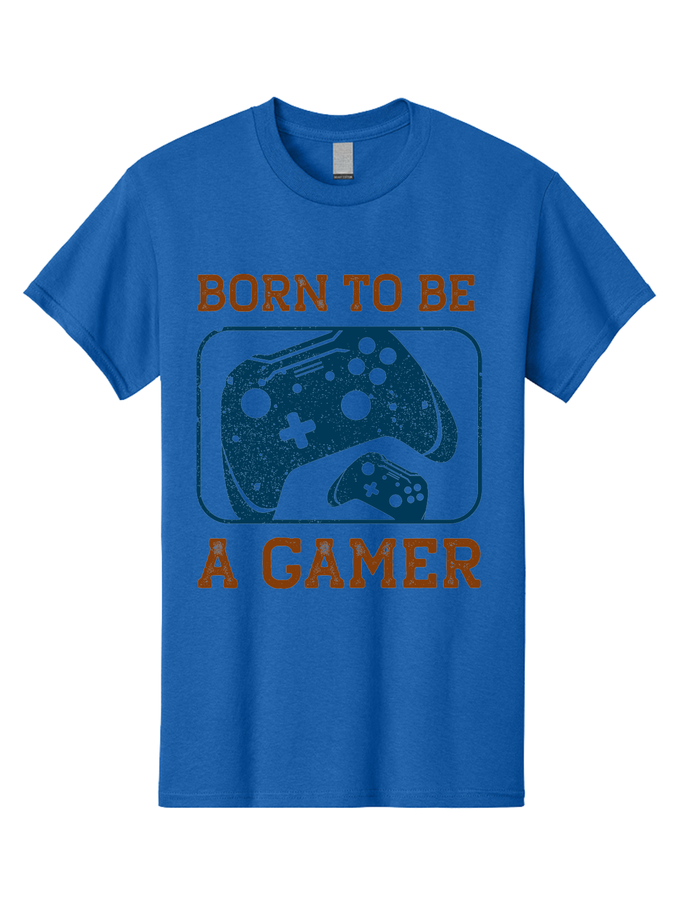 Born-To-Be-A-Gamer Men'S Graphic Tee, 100% Cotton, Comfortable Casual Summer Wear, Machine Washable, Gaming Controller, Born To Be A Gamer, Video Game Accessories, Gamer Lifestyle, Gaming Culture, Gaming Passion, Game Console - Aaa621 23