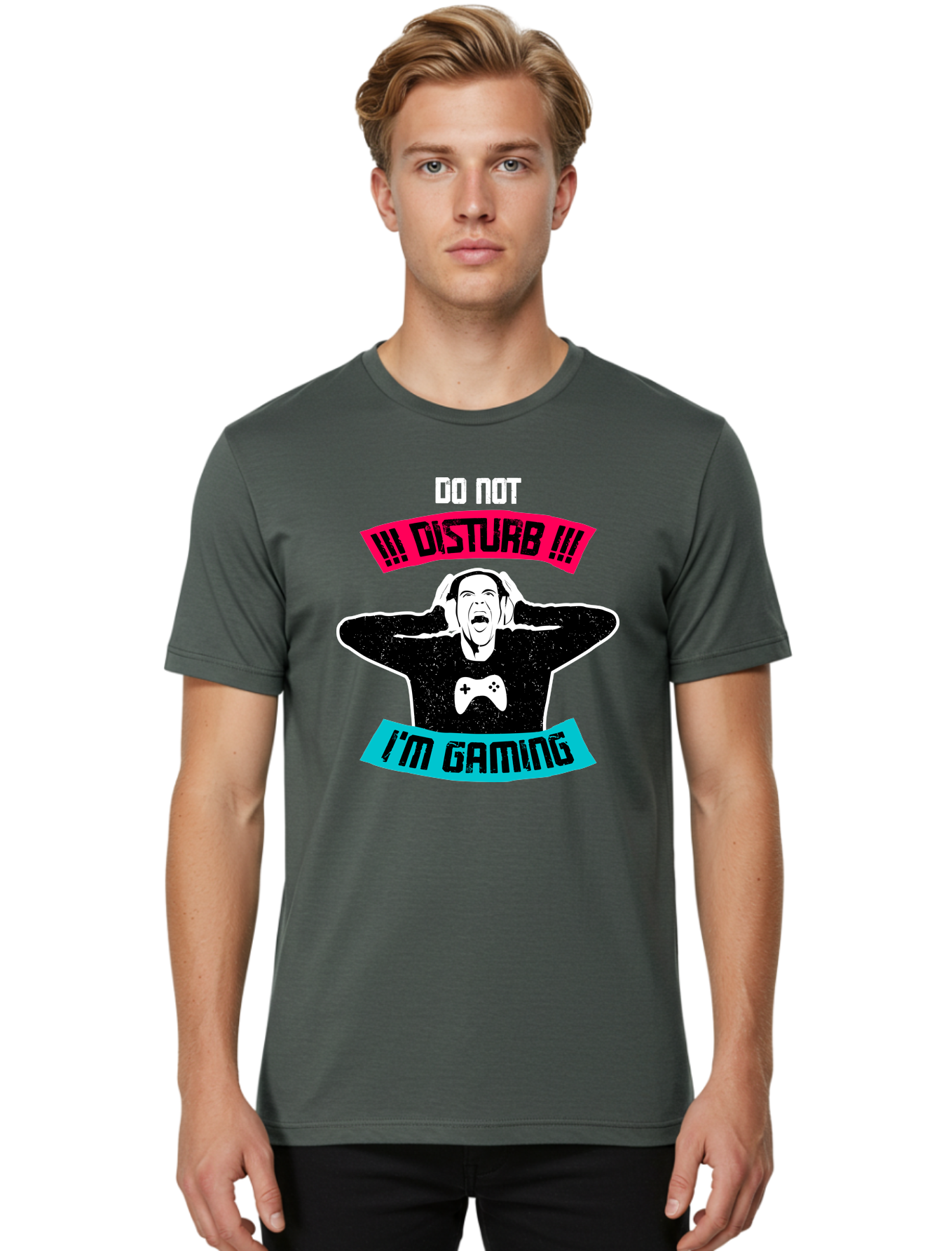 Do-Not-Disturb-I-M-Gaming Men'S Graphic Tee, 100% Cotton, Comfortable Casual Summer Wear, Machine Washable, Gaming Warning, Do Not Disturb, Gamer Warning, Gaming Sign, Gamer Alert, Game On, Serious Gamer, Warning Sign, Gamer Life - Aaa623 24