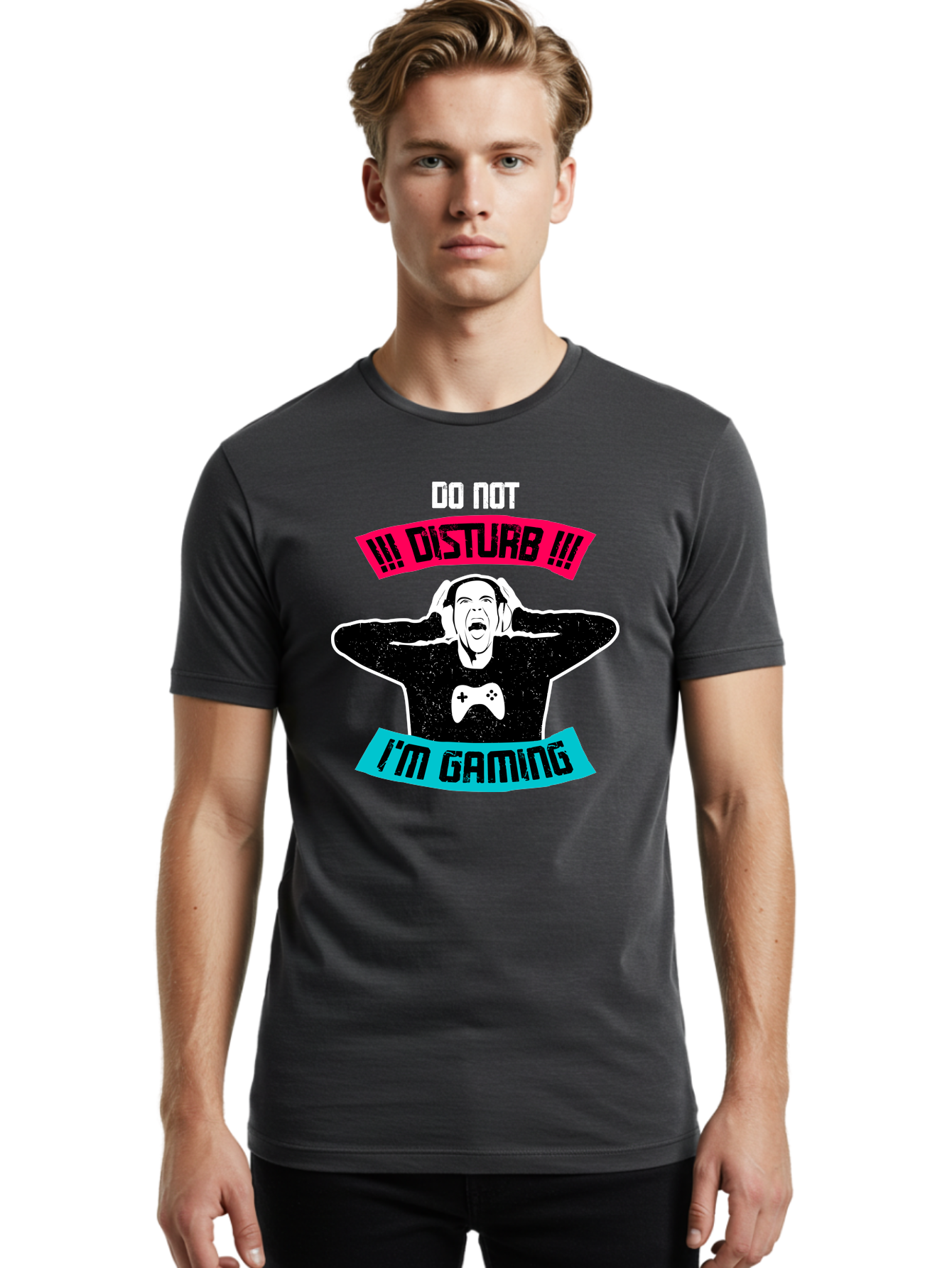 Do-Not-Disturb-I-M-Gaming Men'S Graphic Tee, 100% Cotton, Comfortable Casual Summer Wear, Machine Washable, Gaming Warning, Do Not Disturb, Gamer Warning, Gaming Sign, Gamer Alert, Game On, Serious Gamer, Warning Sign, Gamer Life - Aaa623 10