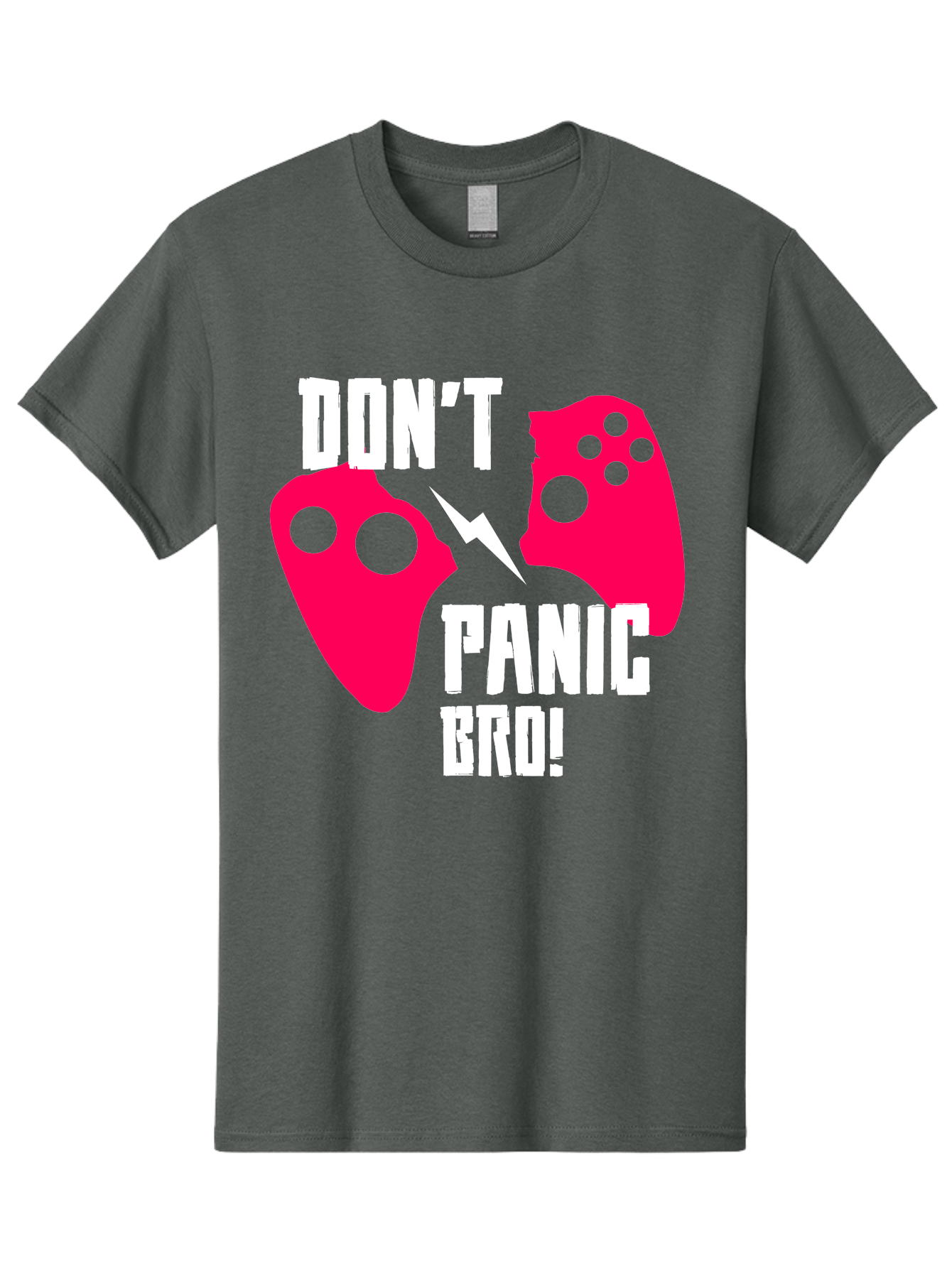 Don-T-Panic-Bro Men'S Graphic Tee, 100% Cotton, Comfortable Casual Summer Wear, Machine Washable, Gaming, Game Controllers, Broken Controller, Don'T Panic, Panic, Bro, Funny Quote, Humorous Meme, Gaming Humor, Gaming Frustration - Aaa624 23