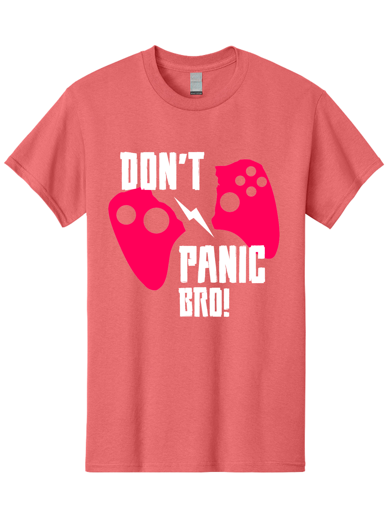 Don-T-Panic-Bro Men'S Graphic Tee, 100% Cotton, Comfortable Casual Summer Wear, Machine Washable, Gaming, Game Controllers, Broken Controller, Don'T Panic, Panic, Bro, Funny Quote, Humorous Meme, Gaming Humor, Gaming Frustration - Aaa624 29