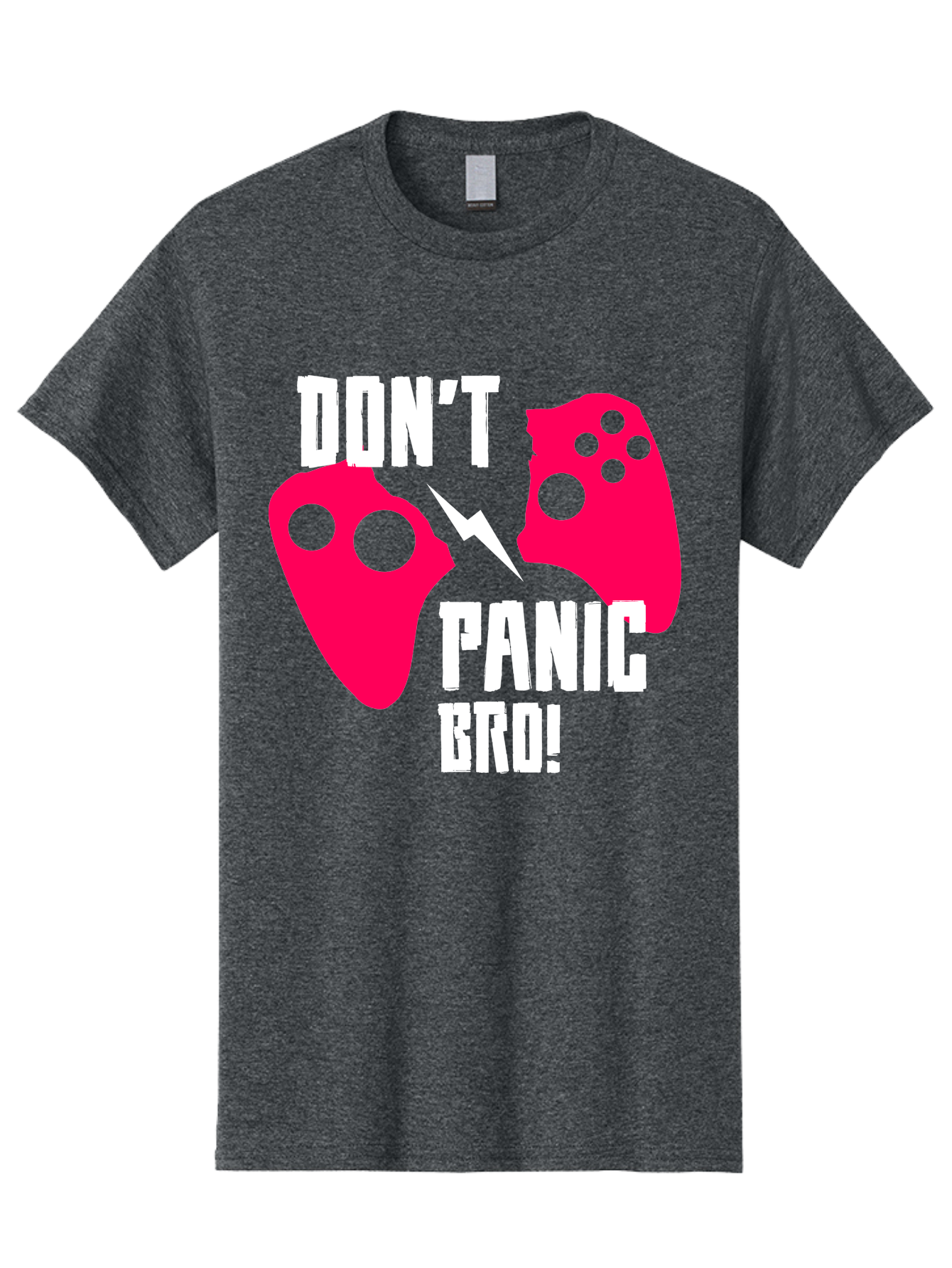 Don-T-Panic-Bro Men'S Graphic Tee, 100% Cotton, Comfortable Casual Summer Wear, Machine Washable, Gaming, Game Controllers, Broken Controller, Don'T Panic, Panic, Bro, Funny Quote, Humorous Meme, Gaming Humor, Gaming Frustration - Aaa624 5