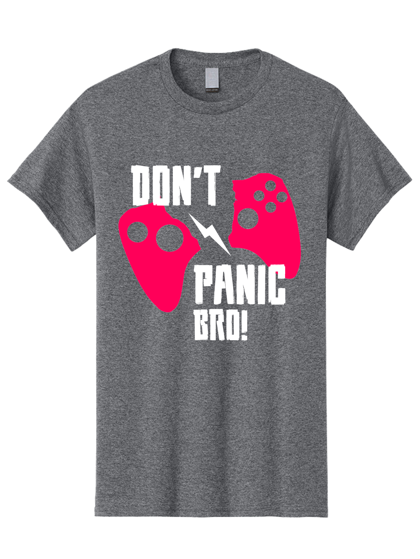 Don-T-Panic-Bro Men'S Graphic Tee, 100% Cotton, Comfortable Casual Summer Wear, Machine Washable, Gaming, Game Controllers, Broken Controller, Don'T Panic, Panic, Bro, Funny Quote, Humorous Meme, Gaming Humor, Gaming Frustration - Aaa624 13