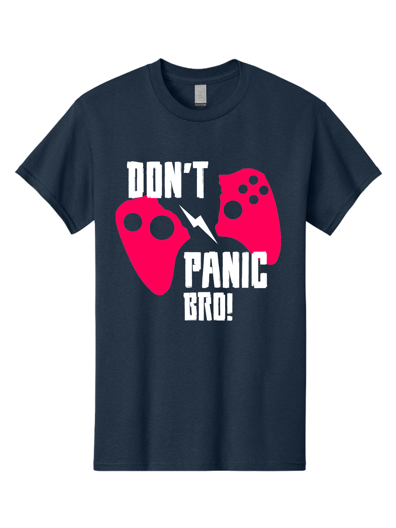 Don-T-Panic-Bro Men'S Graphic Tee, 100% Cotton, Comfortable Casual Summer Wear, Machine Washable, Gaming, Game Controllers, Broken Controller, Don'T Panic, Panic, Bro, Funny Quote, Humorous Meme, Gaming Humor, Gaming Frustration - Aaa624 21