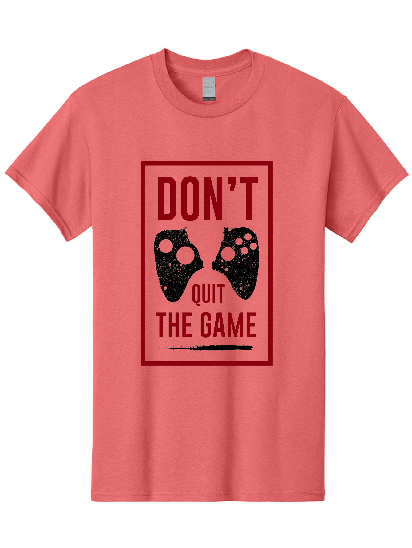 Don-T-Quit-The-Game Men'S Graphic Tee, 100% Cotton, Comfortable Casual Summer Wear, Machine Washable, Gaming Motivational Quote, Don'T Quit The Game, Gaming Controllers, Perseverance, Motivation, Gamers, Inspirational Quotes, Video Game - Aaa625 25
