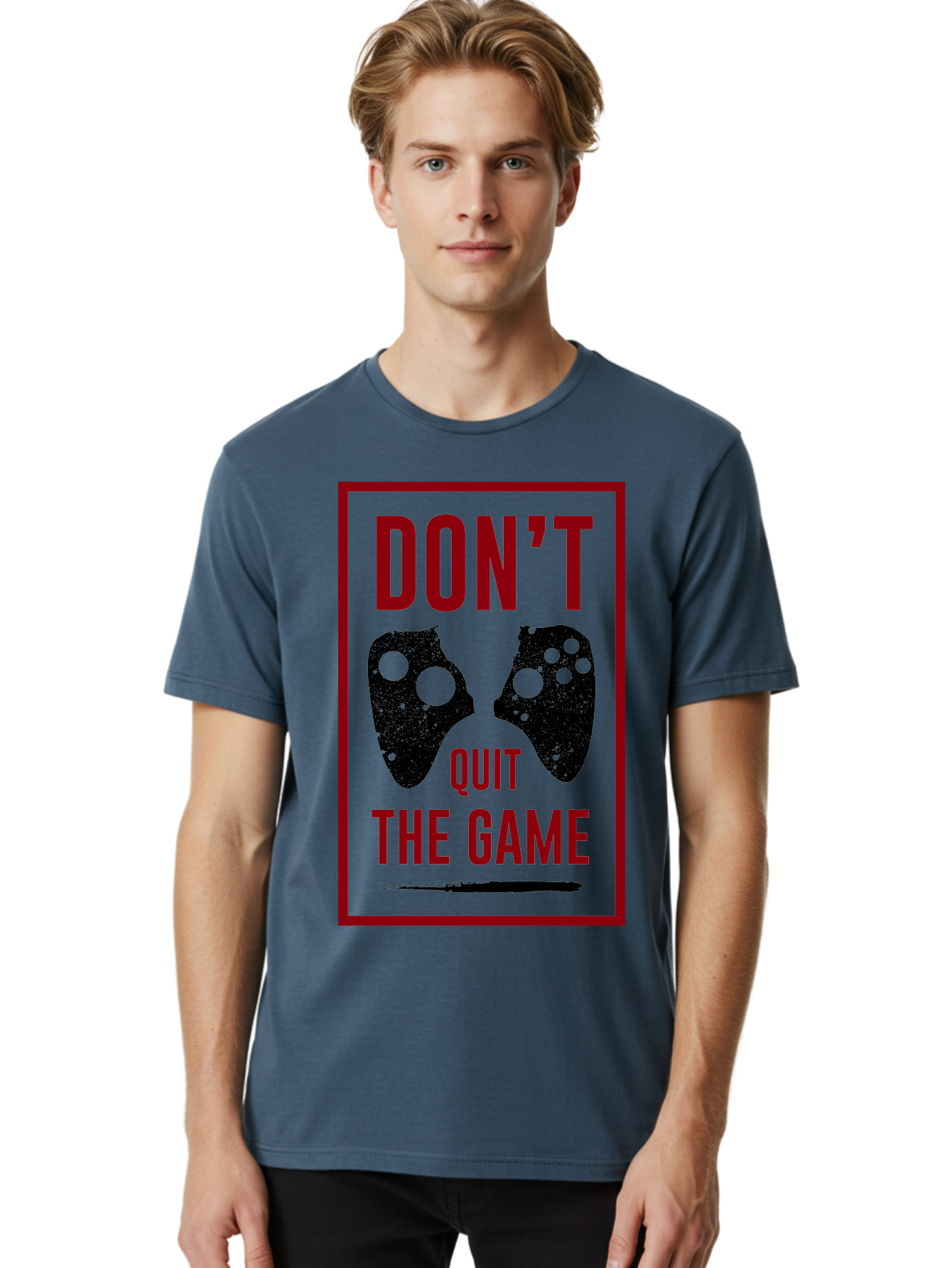 Don-T-Quit-The-Game Men'S Graphic Tee, 100% Cotton, Comfortable Casual Summer Wear, Machine Washable, Gaming Motivational Quote, Don'T Quit The Game, Gaming Controllers, Perseverance, Motivation, Gamers, Inspirational Quotes, Video Game - Aaa625 20