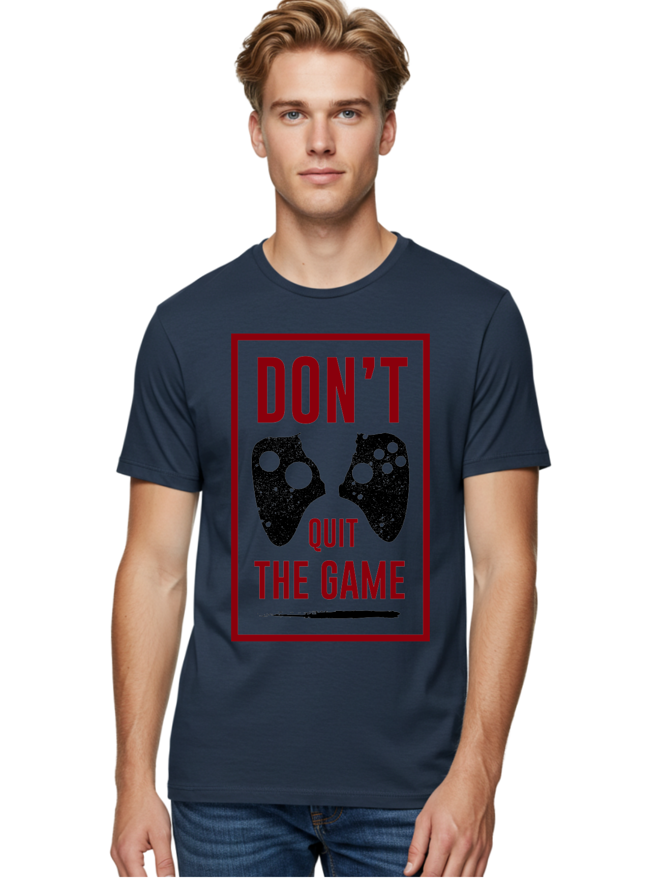 Don-T-Quit-The-Game Men'S Graphic Tee, 100% Cotton, Comfortable Casual Summer Wear, Machine Washable, Gaming Motivational Quote, Don'T Quit The Game, Gaming Controllers, Perseverance, Motivation, Gamers, Inspirational Quotes, Video Game - Aaa625 4