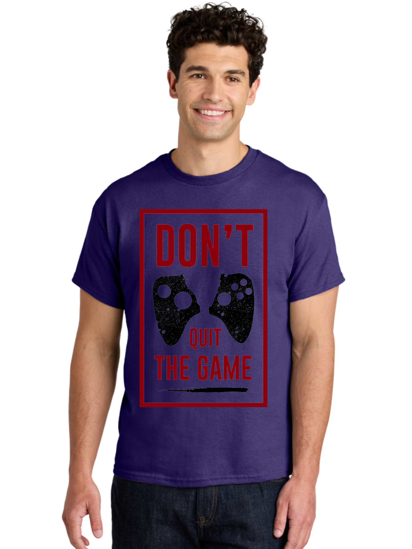 Don-T-Quit-The-Game Men'S Graphic Tee, 100% Cotton, Comfortable Casual Summer Wear, Machine Washable, Gaming Motivational Quote, Don'T Quit The Game, Gaming Controllers, Perseverance, Motivation, Gamers, Inspirational Quotes, Video Game - Aaa625 14
