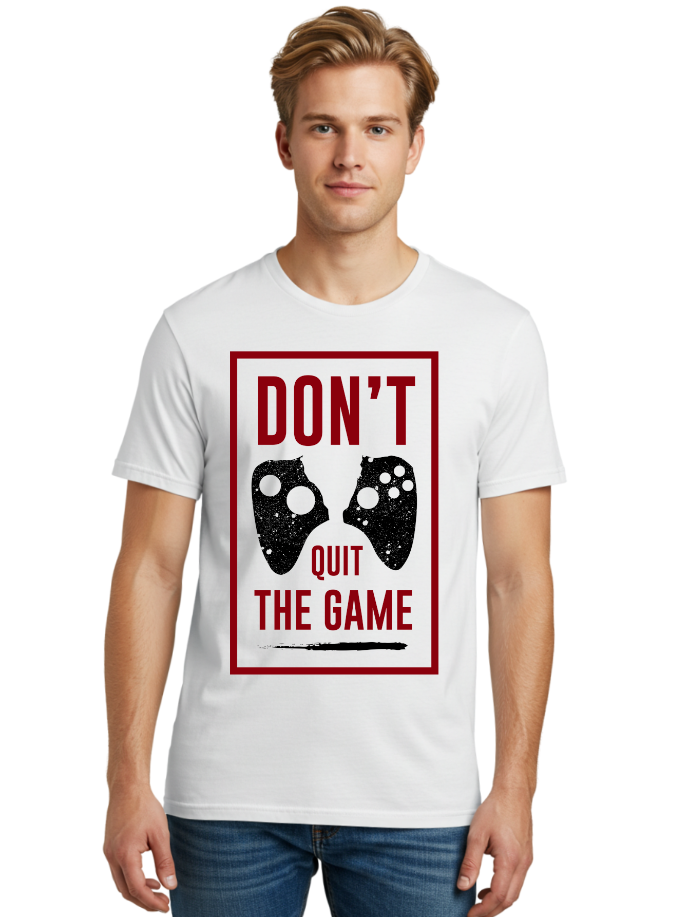Don-T-Quit-The-Game Men'S Graphic Tee, 100% Cotton, Comfortable Casual Summer Wear, Machine Washable, Gaming Motivational Quote, Don'T Quit The Game, Gaming Controllers, Perseverance, Motivation, Gamers, Inspirational Quotes, Video Game - Aaa625 28