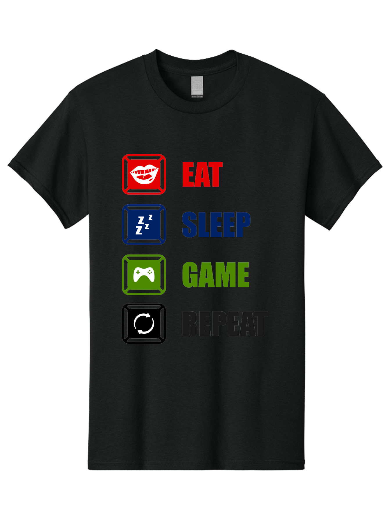 Eat-Sleep-Game-Repeat Men'S Graphic Tee, 100% Cotton, Comfortable Casual Summer Wear, Machine Washable, Gamer Lifestyle, Video Game Culture, Gaming Habits, Eat, Sleep, Game, Repeat, Gaming Community, Gamer Life - Aaa626 19