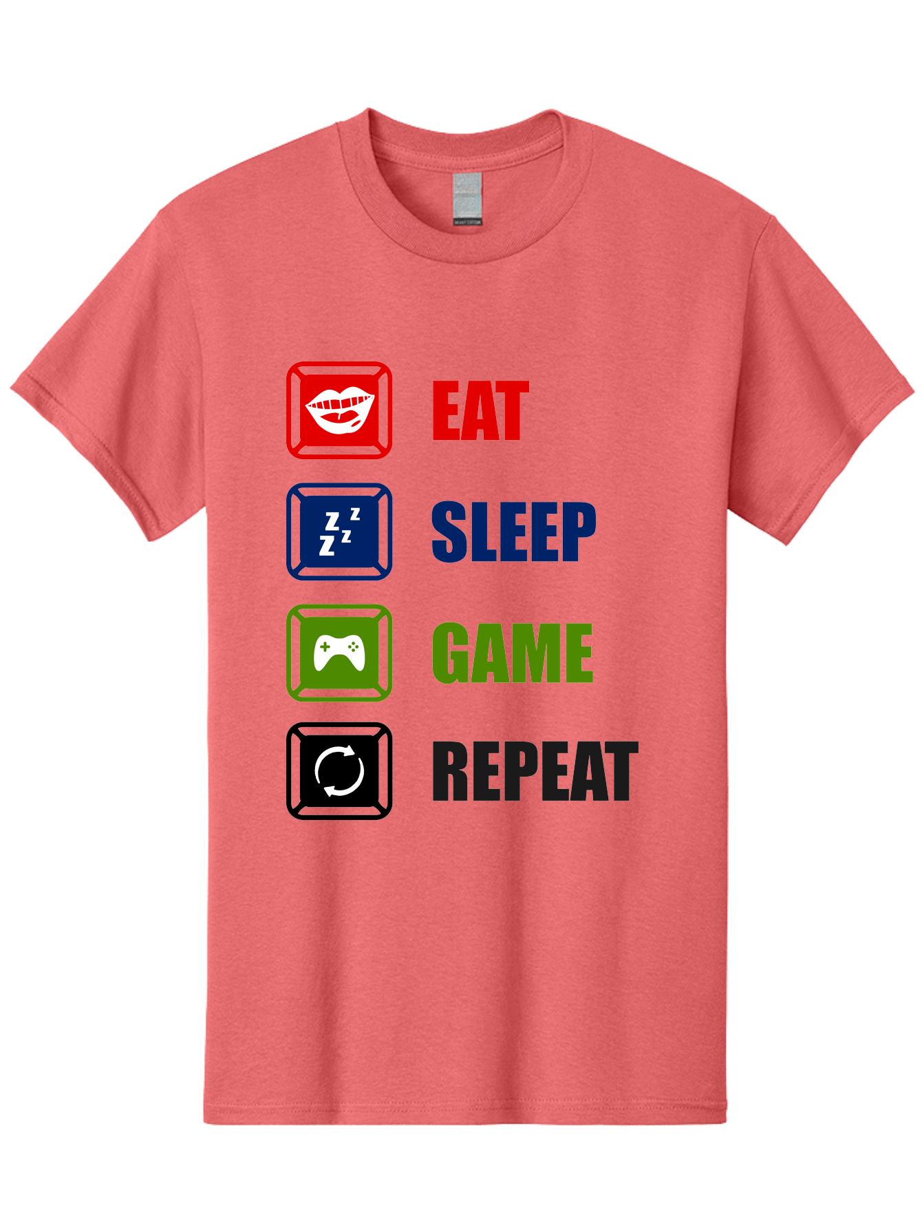 Eat-Sleep-Game-Repeat Men'S Graphic Tee, 100% Cotton, Comfortable Casual Summer Wear, Machine Washable, Gamer Lifestyle, Video Game Culture, Gaming Habits, Eat, Sleep, Game, Repeat, Gaming Community, Gamer Life - Aaa626 9