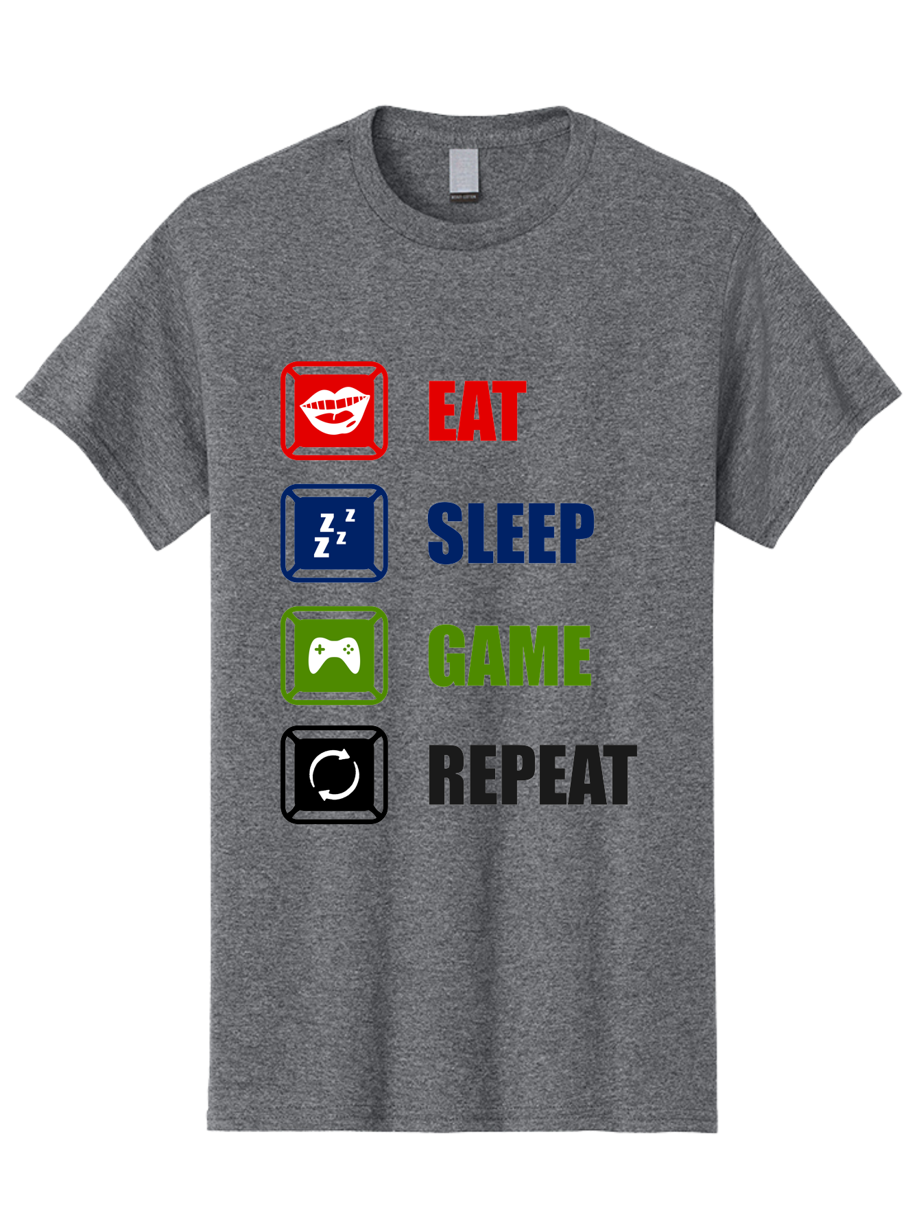 Eat-Sleep-Game-Repeat Men'S Graphic Tee, 100% Cotton, Comfortable Casual Summer Wear, Machine Washable, Gamer Lifestyle, Video Game Culture, Gaming Habits, Eat, Sleep, Game, Repeat, Gaming Community, Gamer Life - Aaa626 27