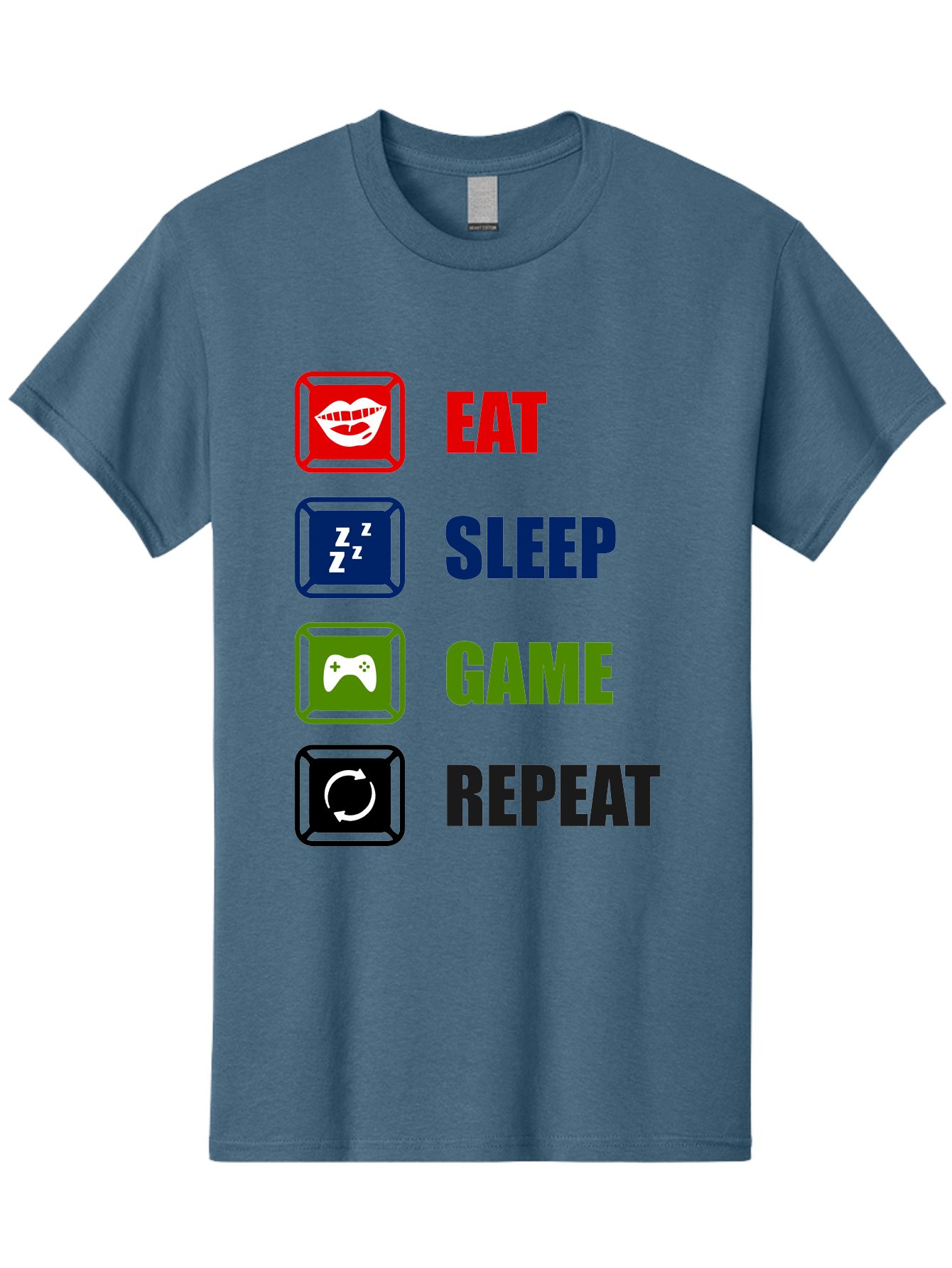 Eat-Sleep-Game-Repeat Men'S Graphic Tee, 100% Cotton, Comfortable Casual Summer Wear, Machine Washable, Gamer Lifestyle, Video Game Culture, Gaming Habits, Eat, Sleep, Game, Repeat, Gaming Community, Gamer Life - Aaa626 23