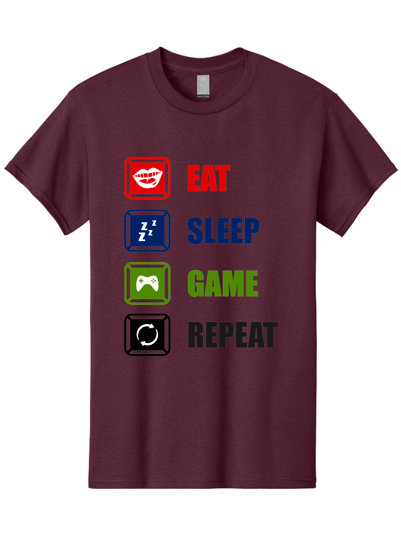 Eat-Sleep-Game-Repeat Men'S Graphic Tee, 100% Cotton, Comfortable Casual Summer Wear, Machine Washable, Gamer Lifestyle, Video Game Culture, Gaming Habits, Eat, Sleep, Game, Repeat, Gaming Community, Gamer Life - Aaa626 11