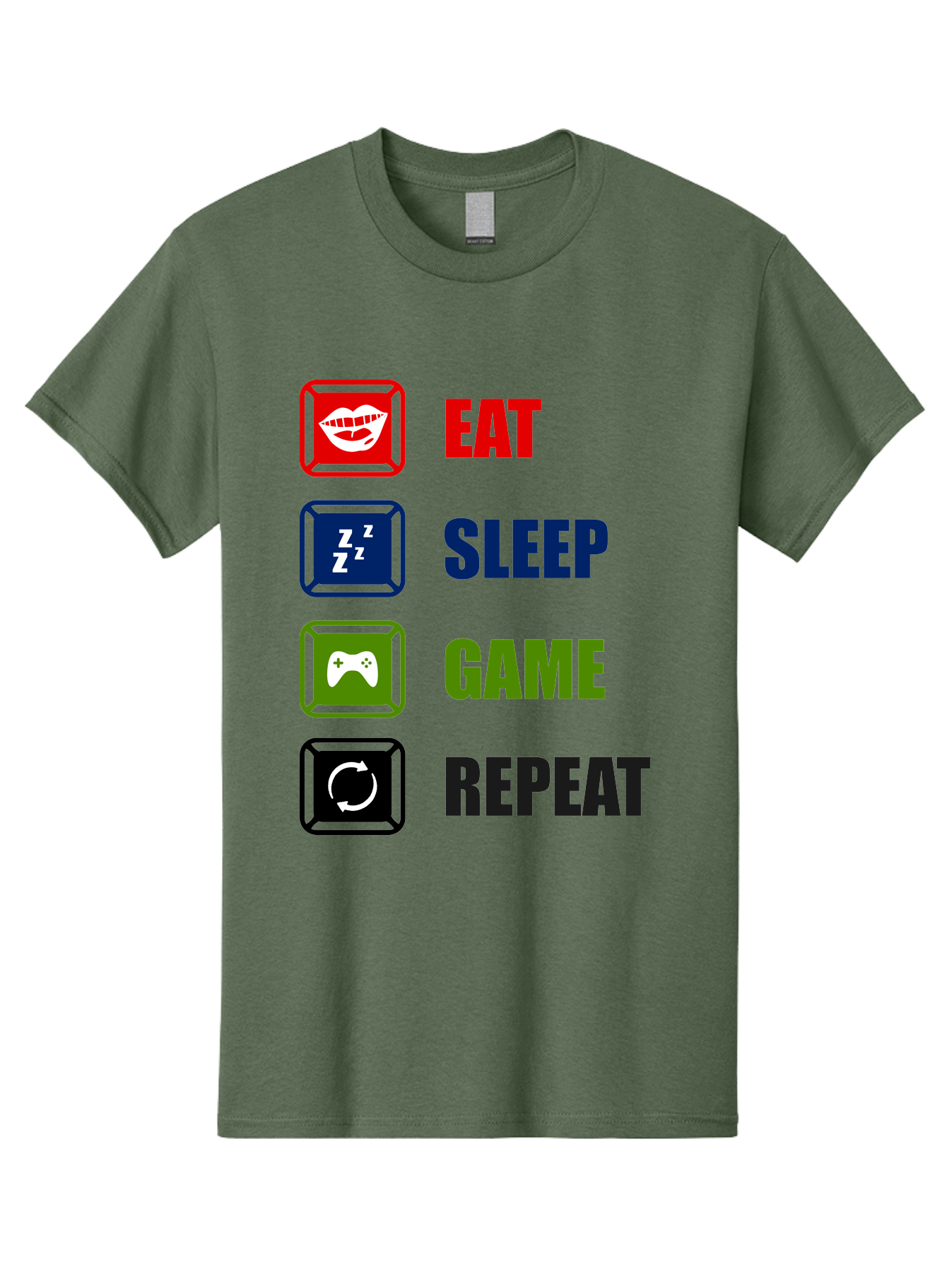 Eat-Sleep-Game-Repeat Men'S Graphic Tee, 100% Cotton, Comfortable Casual Summer Wear, Machine Washable, Gamer Lifestyle, Video Game Culture, Gaming Habits, Eat, Sleep, Game, Repeat, Gaming Community, Gamer Life - Aaa626 21