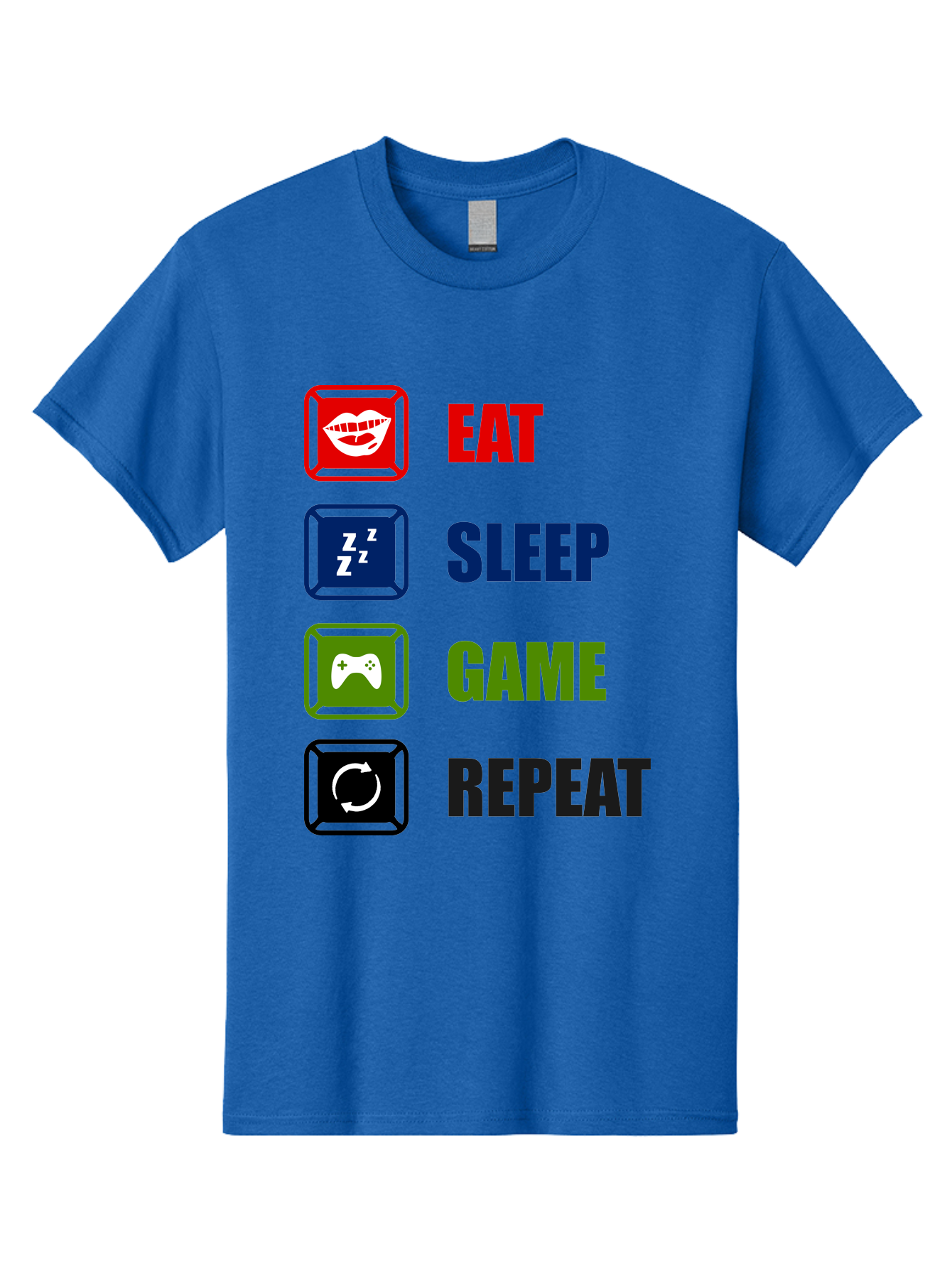 Eat-Sleep-Game-Repeat Men'S Graphic Tee, 100% Cotton, Comfortable Casual Summer Wear, Machine Washable, Gamer Lifestyle, Video Game Culture, Gaming Habits, Eat, Sleep, Game, Repeat, Gaming Community, Gamer Life - Aaa626 25