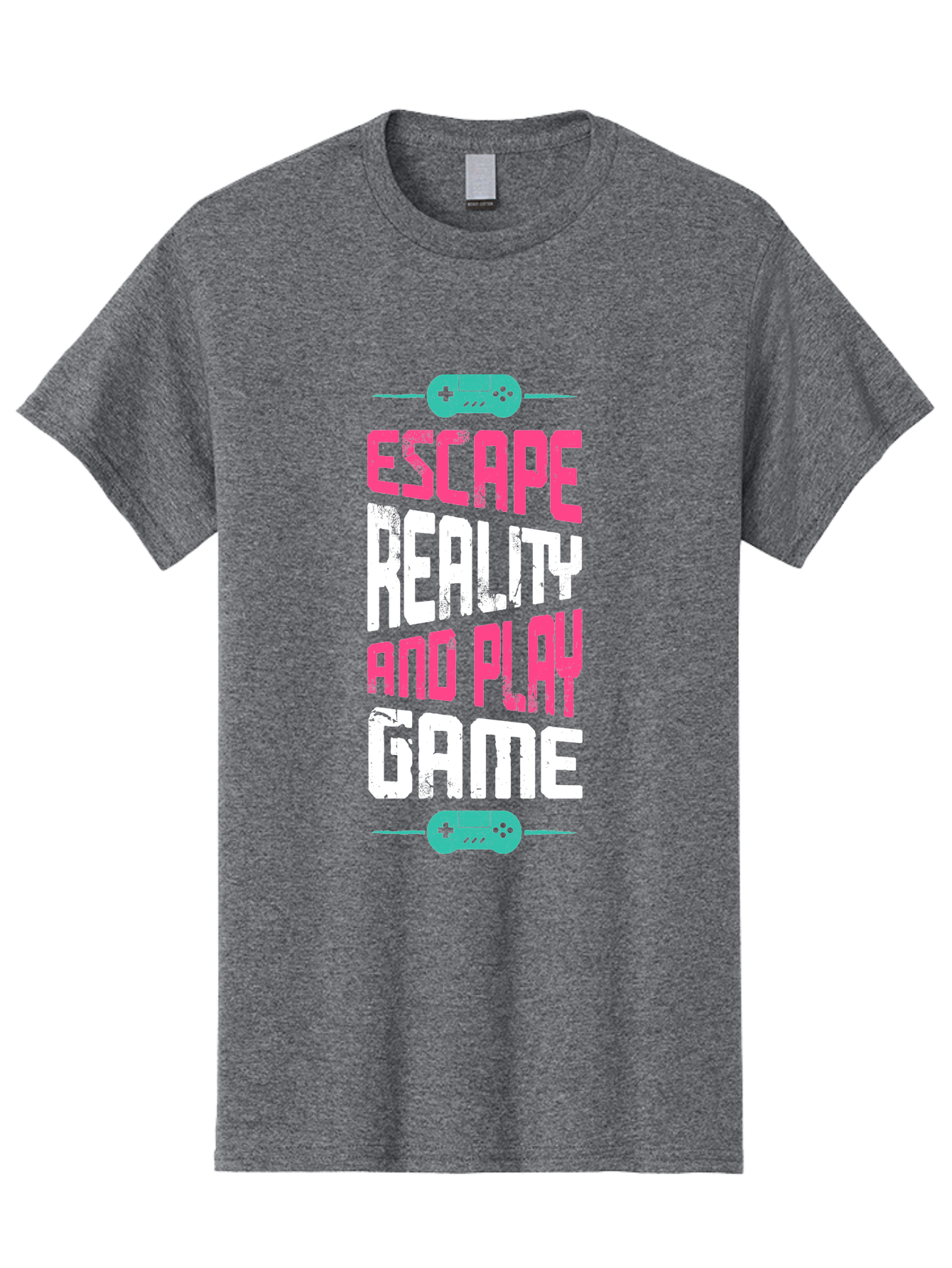 Escape-Reality-And-Play-Game Men'S Graphic Tee, 100% Cotton, Comfortable Casual Summer Wear, Machine Washable, Escape Reality, Play Game, Immersive Gaming Experience, Escape Room Theme, Gaming Advertisement, Interactive Entertainment, - Aaa627 13