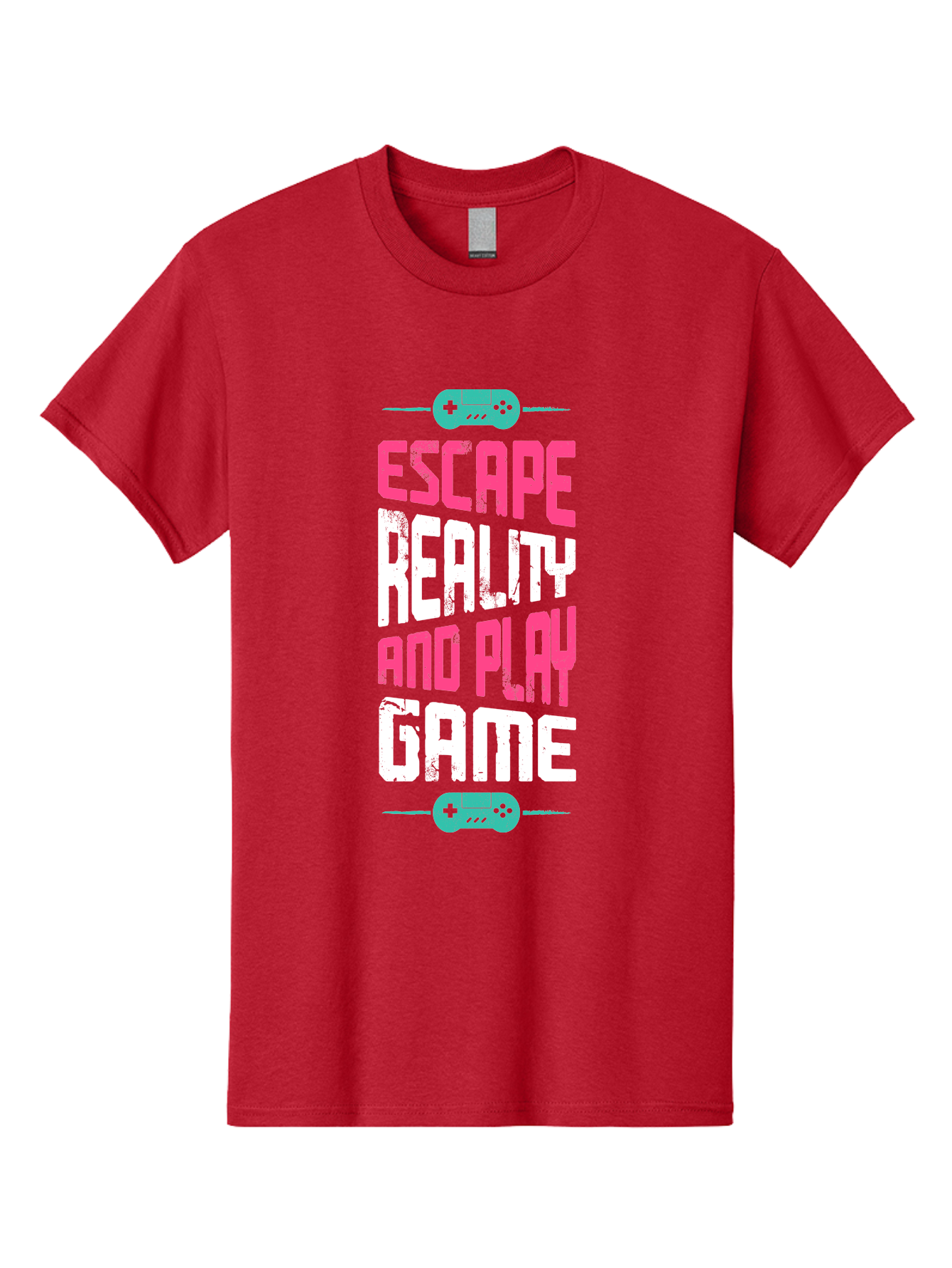 Escape-Reality-And-Play-Game Men'S Graphic Tee, 100% Cotton, Comfortable Casual Summer Wear, Machine Washable, Escape Reality, Play Game, Immersive Gaming Experience, Escape Room Theme, Gaming Advertisement, Interactive Entertainment, - Aaa627 3