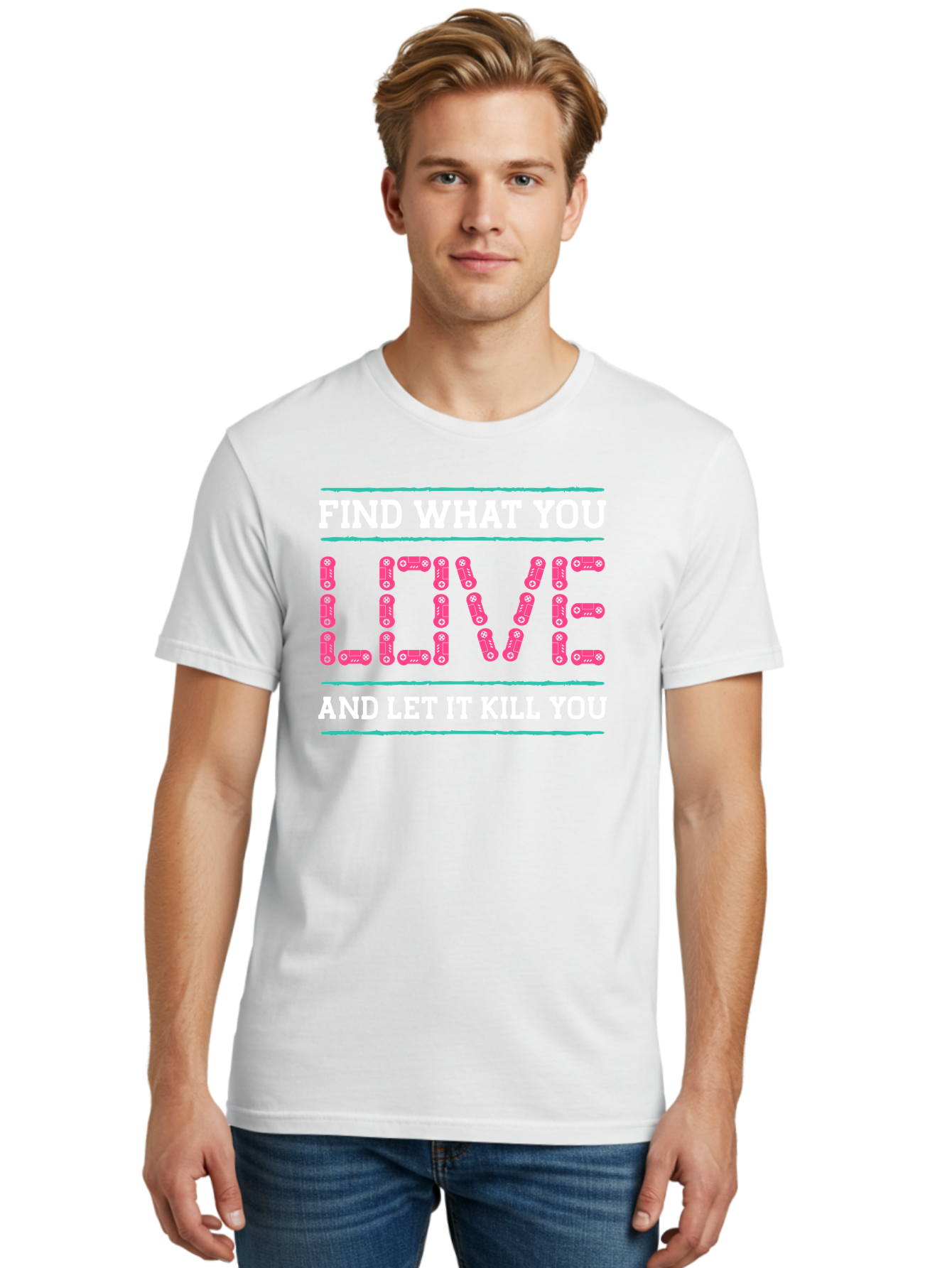 Find-What-You-Love-And-Let-It-Kill-You Men'S Graphic Tee, 100% Cotton, Comfortable Casual Summer Wear, Machine Washable, Inspirational Quote, Love And Passion, Motivational Words, Typographic Art, Bold Font, Striking Visuals, - Aaa628 12
