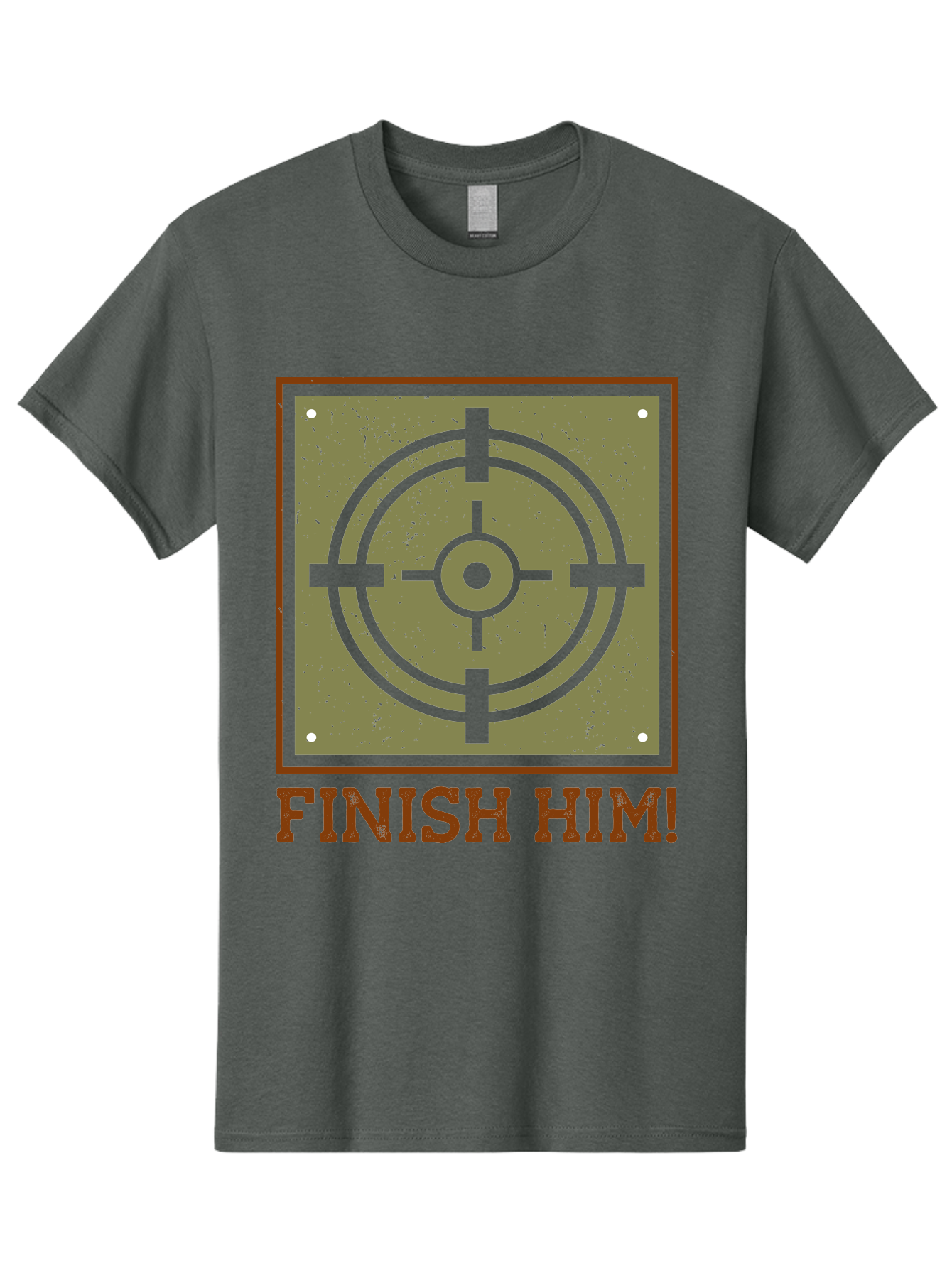 Finish-Him-Target Men'S Graphic Tee, 100% Cotton, Comfortable Casual Summer Wear, Machine Washable, Target Symbol, Bullseye, Combat Graphics, Finishing Move, Video Game Graphics, Intense Action, Fighting Games - Aaa629 3