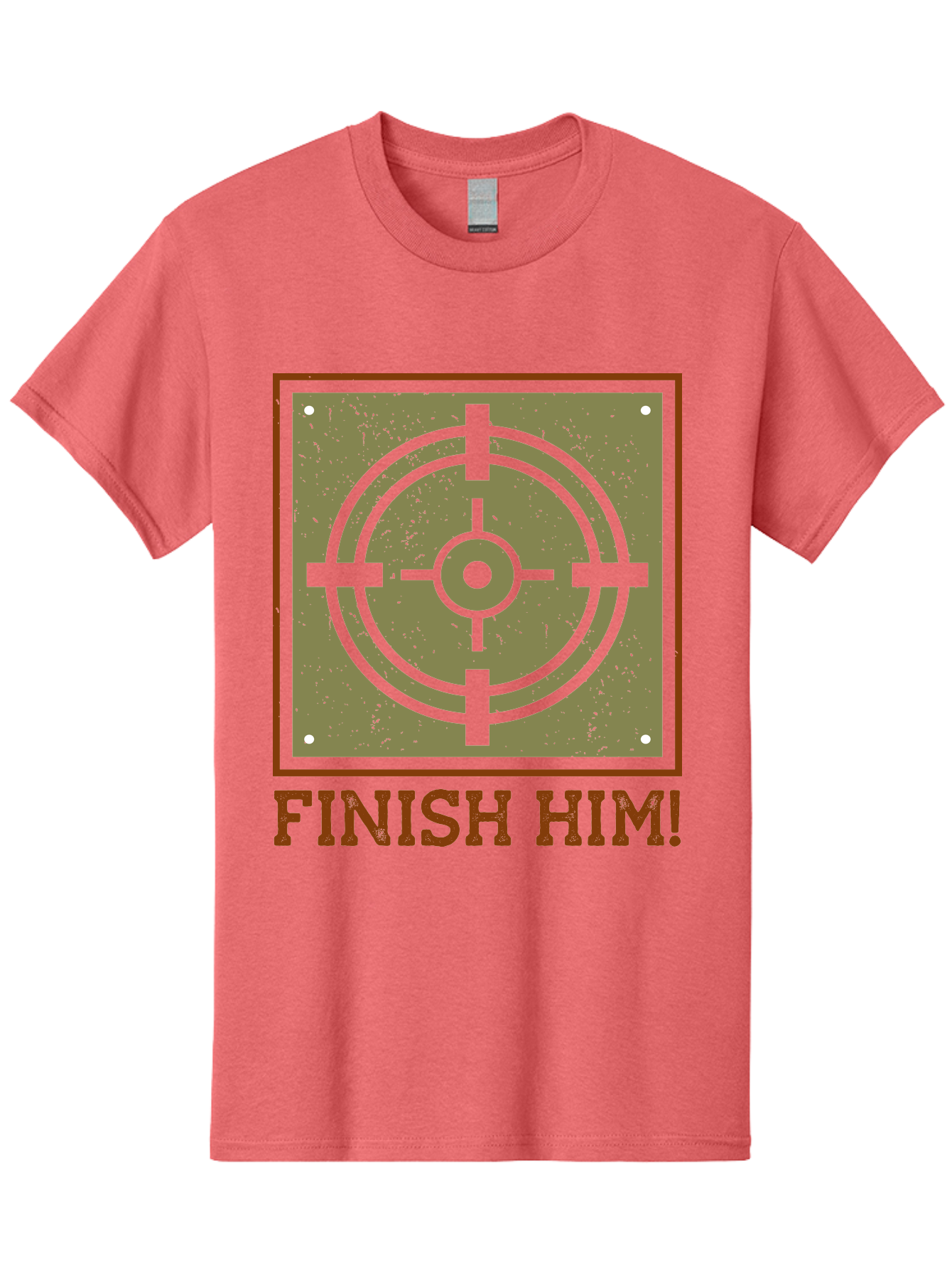 Finish-Him-Target Men'S Graphic Tee, 100% Cotton, Comfortable Casual Summer Wear, Machine Washable, Target Symbol, Bullseye, Combat Graphics, Finishing Move, Video Game Graphics, Intense Action, Fighting Games - Aaa629 5