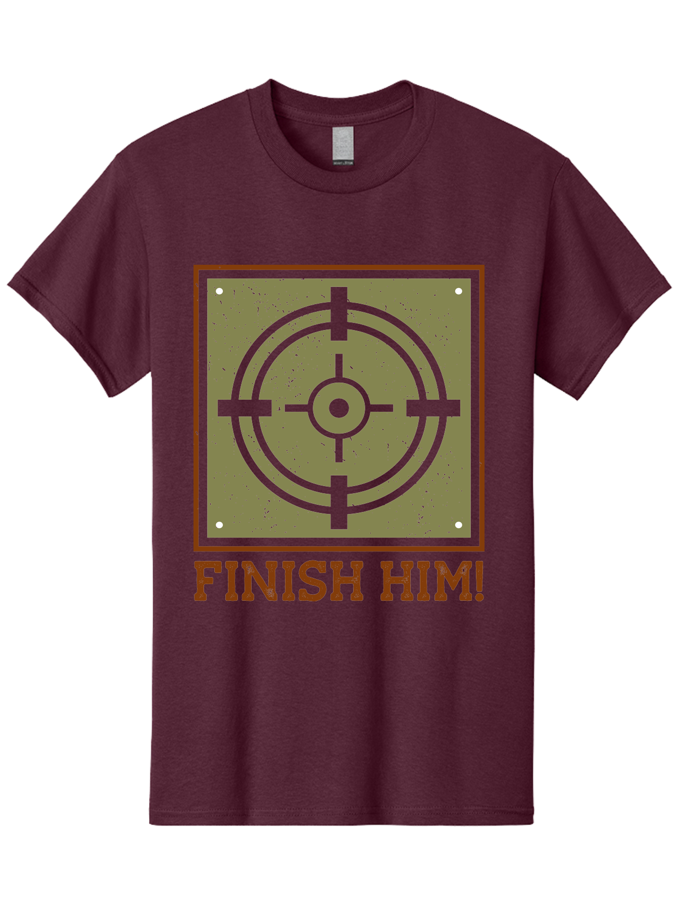 Finish-Him-Target Men'S Graphic Tee, 100% Cotton, Comfortable Casual Summer Wear, Machine Washable, Target Symbol, Bullseye, Combat Graphics, Finishing Move, Video Game Graphics, Intense Action, Fighting Games - Aaa629 13