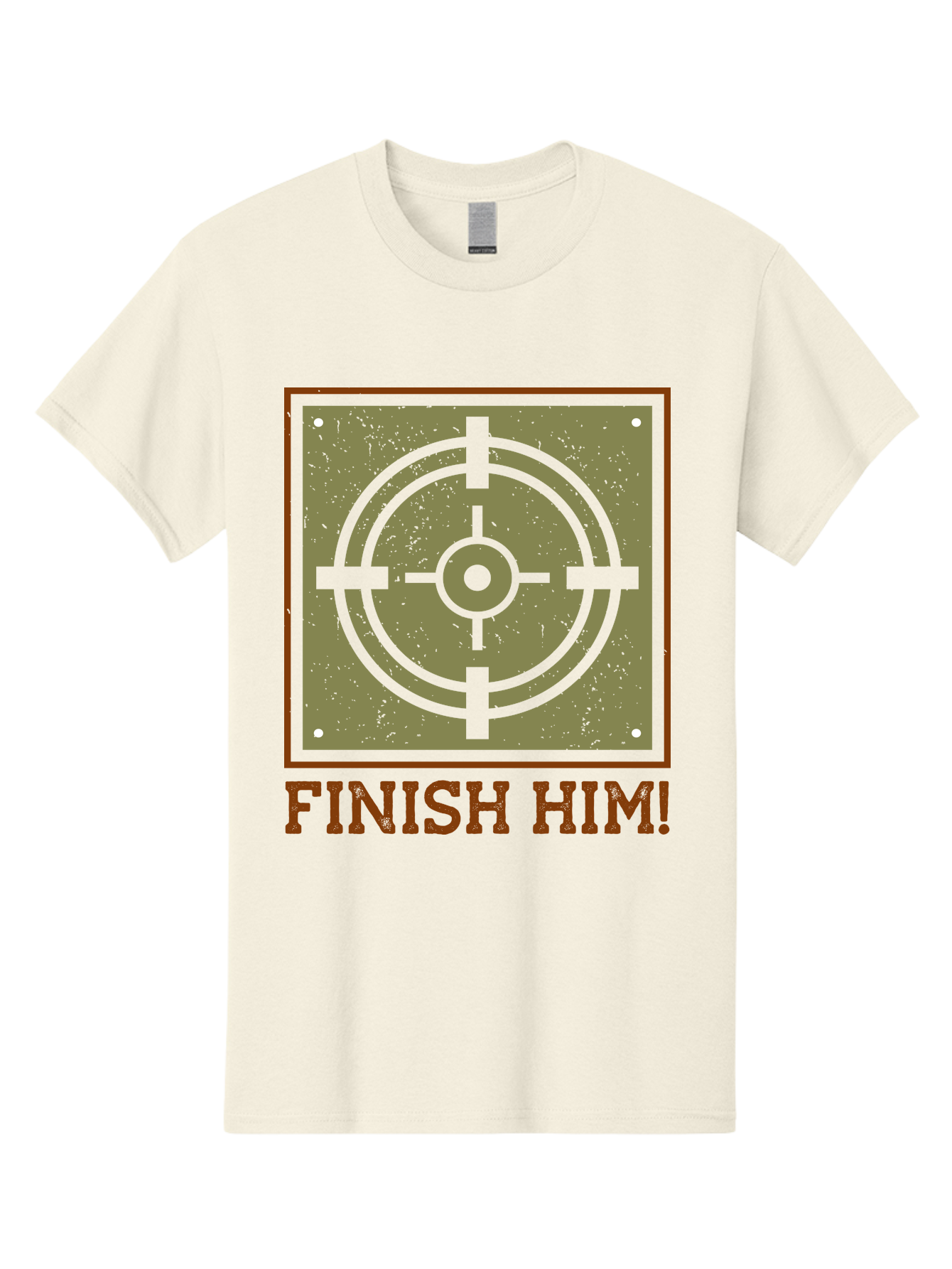 Finish-Him-Target Men'S Graphic Tee, 100% Cotton, Comfortable Casual Summer Wear, Machine Washable, Target Symbol, Bullseye, Combat Graphics, Finishing Move, Video Game Graphics, Intense Action, Fighting Games - Aaa629 17