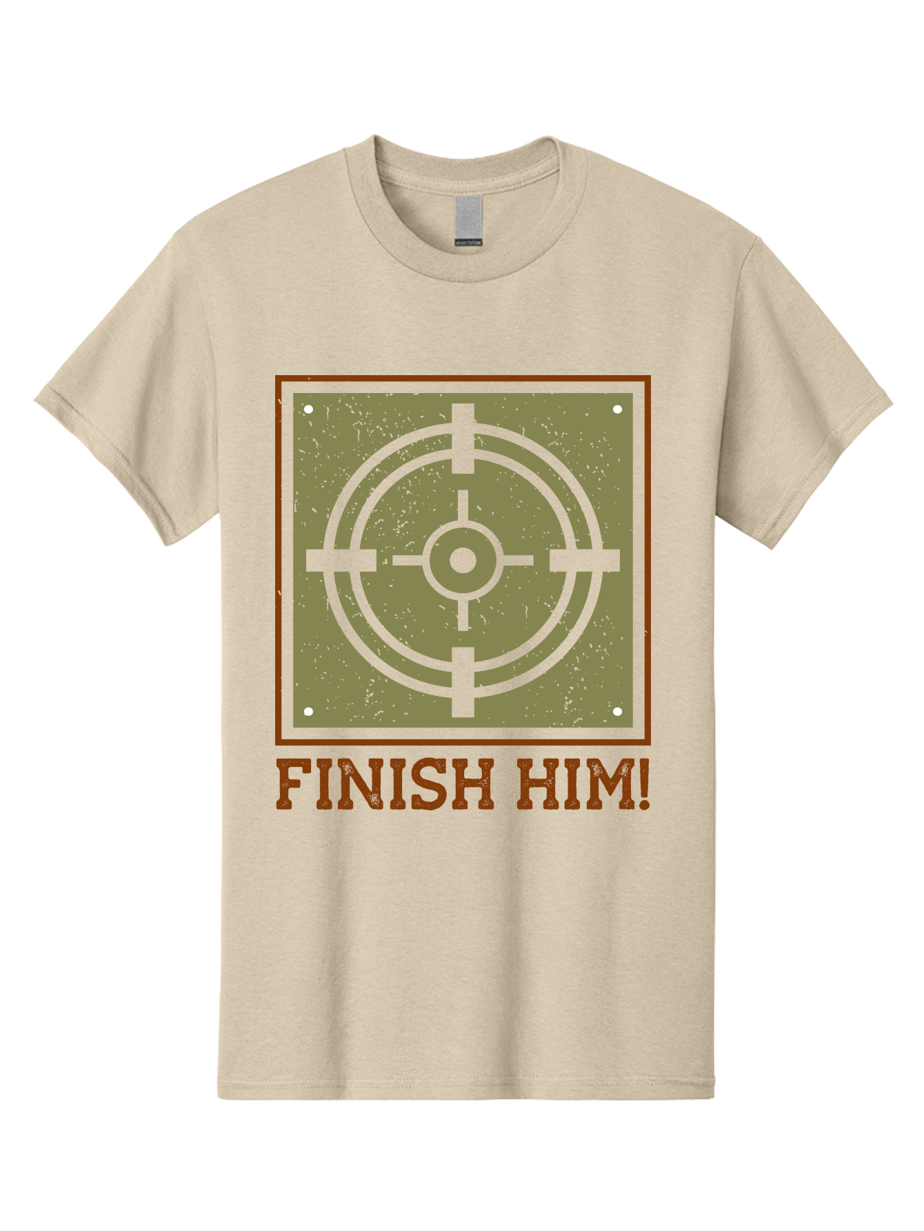 Finish-Him-Target Men'S Graphic Tee, 100% Cotton, Comfortable Casual Summer Wear, Machine Washable, Target Symbol, Bullseye, Combat Graphics, Finishing Move, Video Game Graphics, Intense Action, Fighting Games - Aaa629 27
