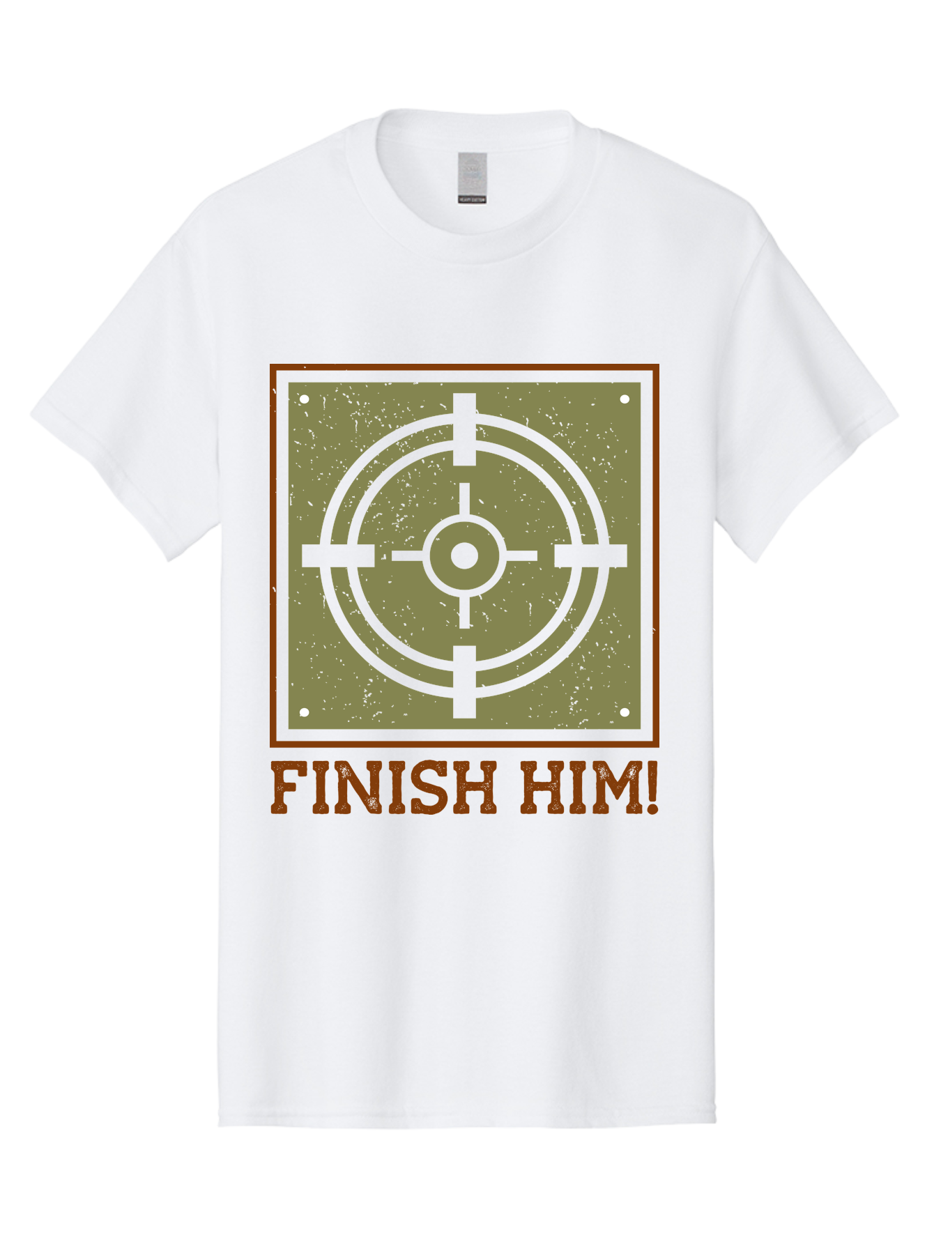 Finish-Him-Target Men'S Graphic Tee, 100% Cotton, Comfortable Casual Summer Wear, Machine Washable, Target Symbol, Bullseye, Combat Graphics, Finishing Move, Video Game Graphics, Intense Action, Fighting Games - Aaa629 29