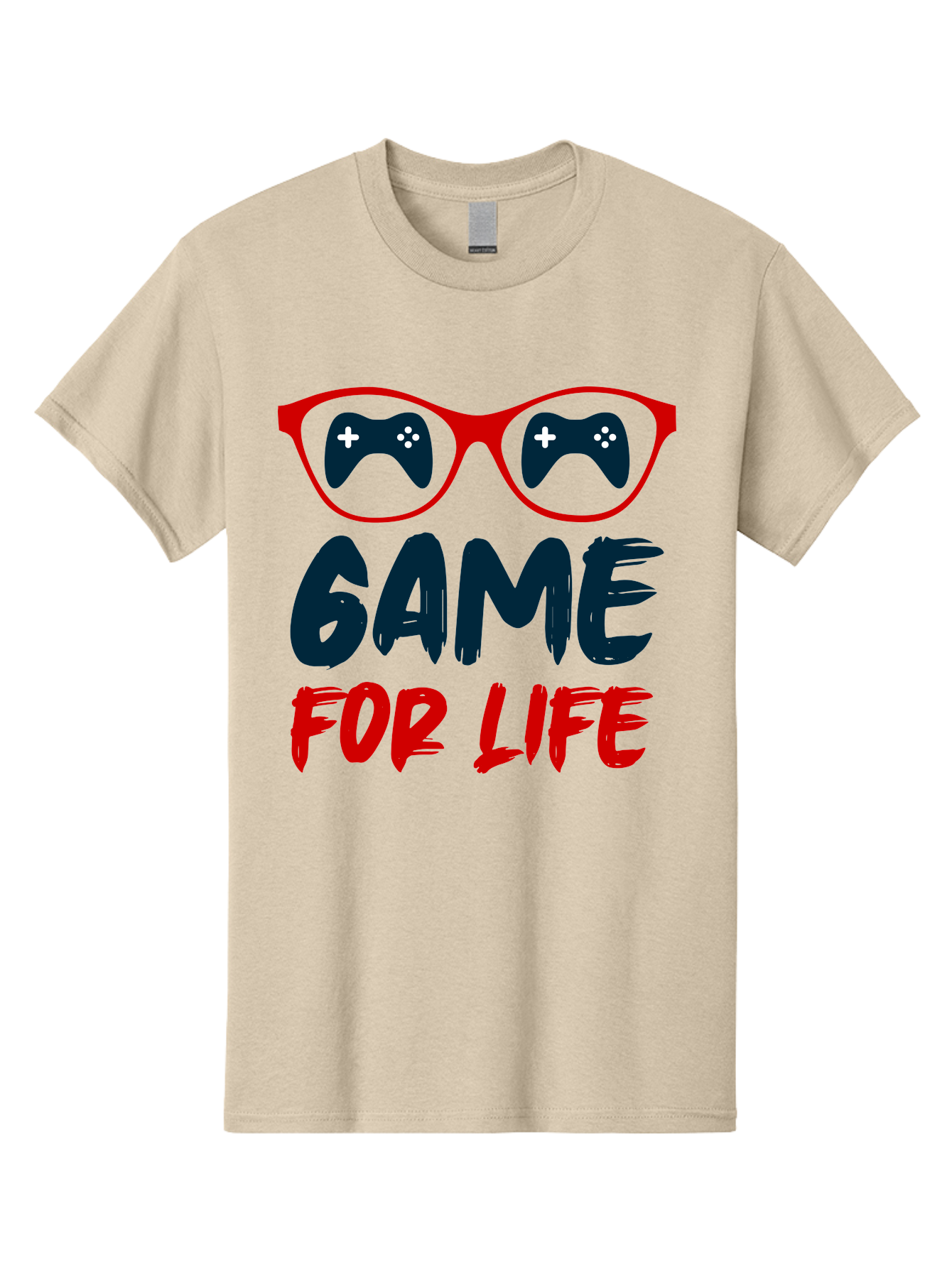Game-For-Life Men'S Graphic Tee, 100% Cotton, Comfortable Casual Summer Wear, Machine Washable, Gaming Culture, Game Controllers, Video Games, Gamer Lifestyle, Game For Life, Gaming Community, Fun, Entertainment, Red Glasses - Aaa630 7