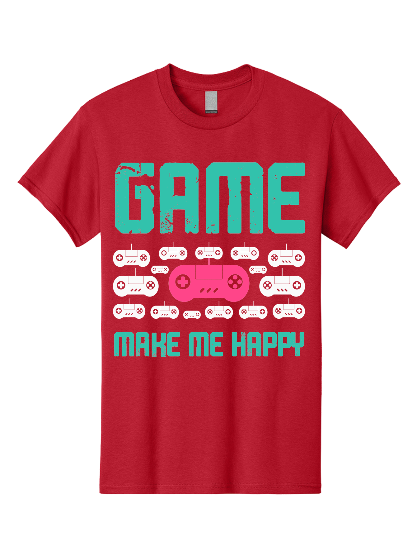 Game-Make-Me-Happy Men'S Graphic Tee, 100% Cotton, Comfortable Casual Summer Wear, Machine Washable, Gaming Controller, Gamepad, Video Games, Gaming Accessories, Positive Vibes, Happiness, Gaming, Make Me Happy - Aaa631 9