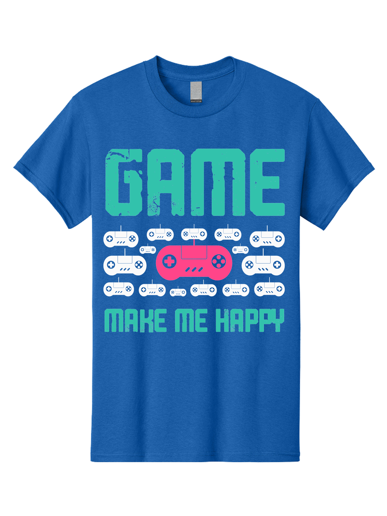 Game-Make-Me-Happy Men'S Graphic Tee, 100% Cotton, Comfortable Casual Summer Wear, Machine Washable, Gaming Controller, Gamepad, Video Games, Gaming Accessories, Positive Vibes, Happiness, Gaming, Make Me Happy - Aaa631 7
