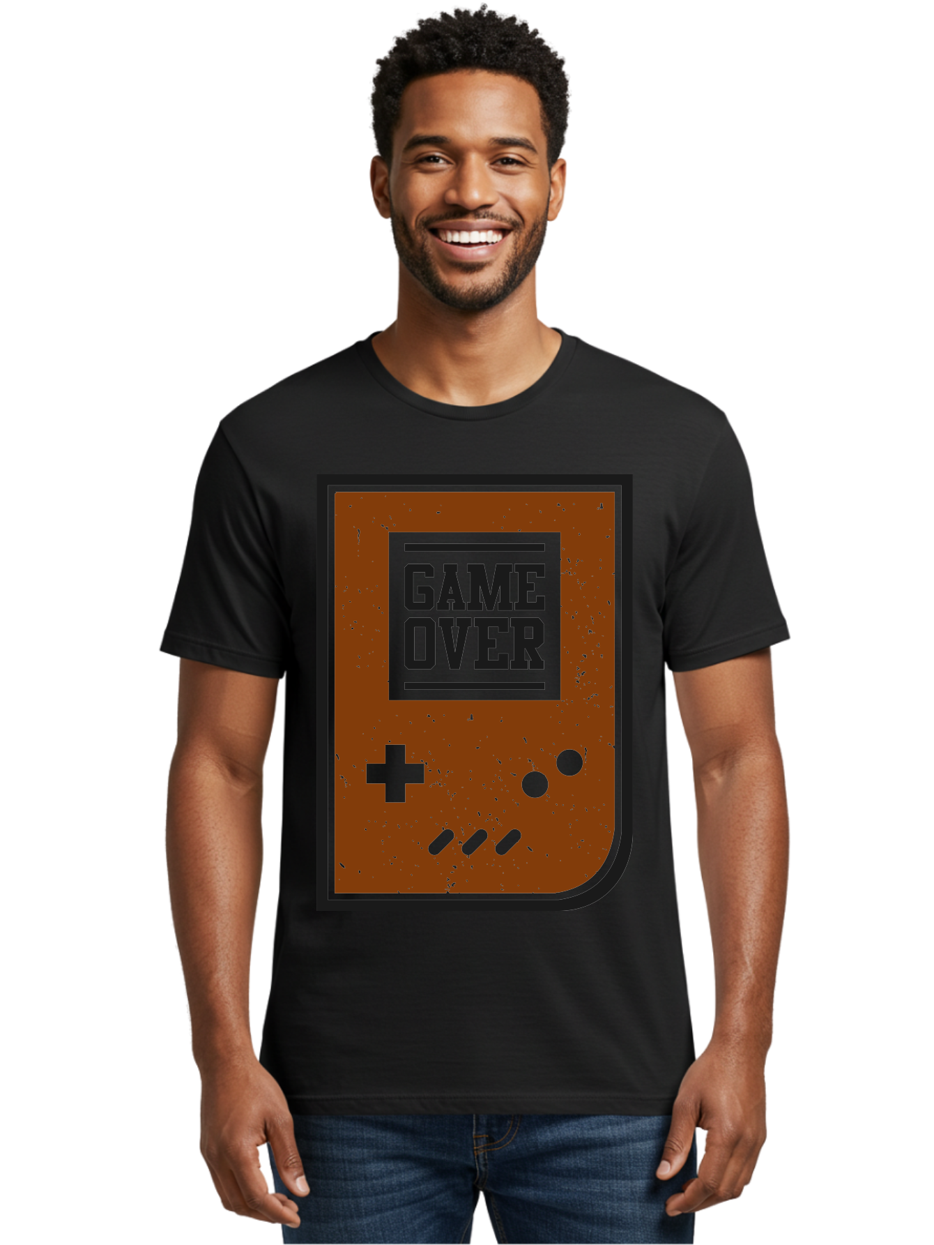 Game-Over Men'S Graphic Tee, 100% Cotton, Comfortable Casual Summer Wear, Machine Washable, Game Over Screen, Retro Video Game, Nostalgic Gaming, Classic Arcade, Pixel Art, Game Over Text, Old School Gaming, Vintage Console - Aaa632 22