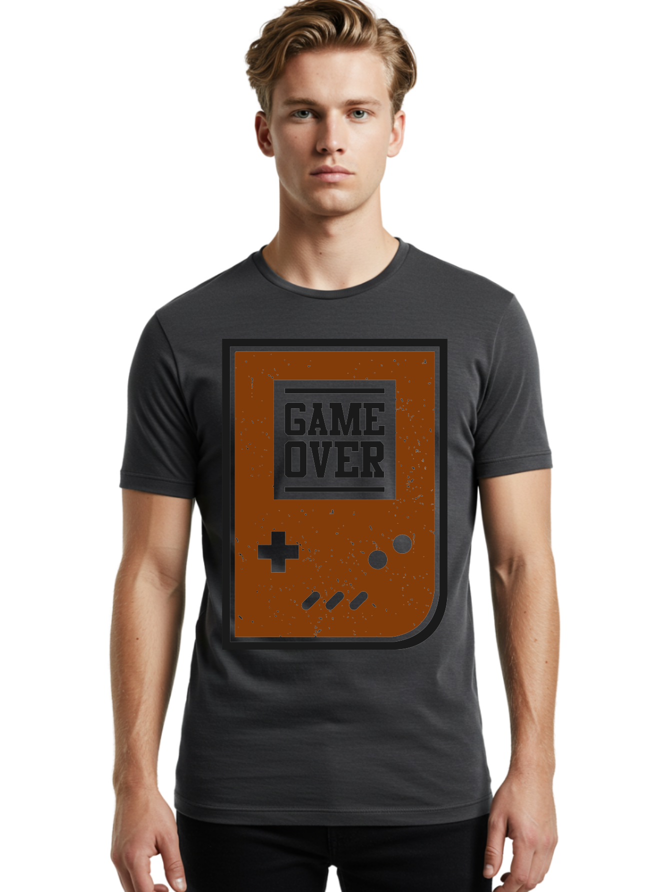 Game-Over Men'S Graphic Tee, 100% Cotton, Comfortable Casual Summer Wear, Machine Washable, Game Over Screen, Retro Video Game, Nostalgic Gaming, Classic Arcade, Pixel Art, Game Over Text, Old School Gaming, Vintage Console - Aaa632 12