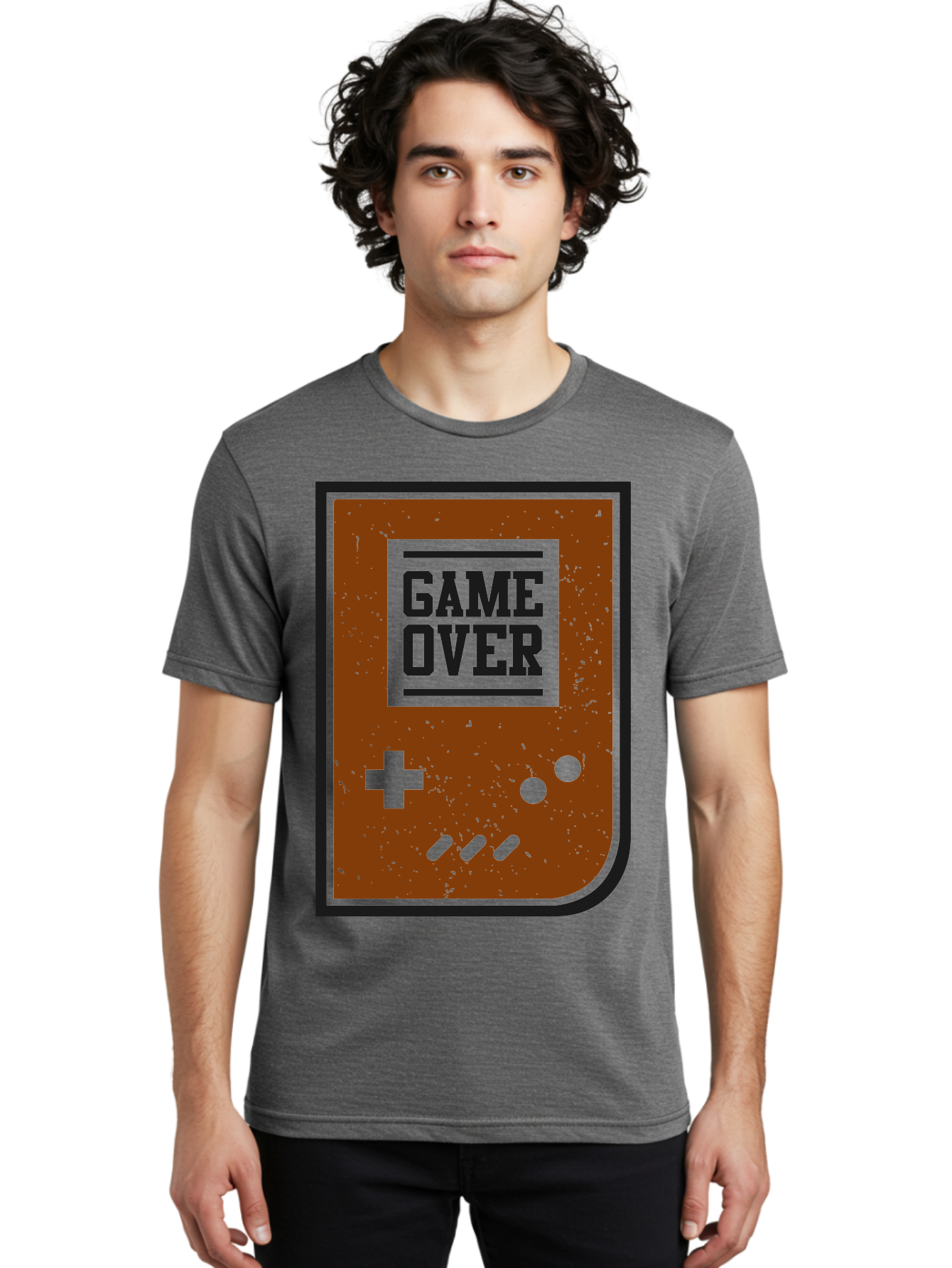 Game-Over Men'S Graphic Tee, 100% Cotton, Comfortable Casual Summer Wear, Machine Washable, Game Over Screen, Retro Video Game, Nostalgic Gaming, Classic Arcade, Pixel Art, Game Over Text, Old School Gaming, Vintage Console - Aaa632 16