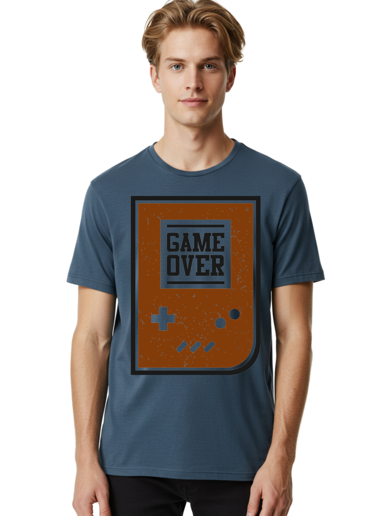 Game-Over Men'S Graphic Tee, 100% Cotton, Comfortable Casual Summer Wear, Machine Washable, Game Over Screen, Retro Video Game, Nostalgic Gaming, Classic Arcade, Pixel Art, Game Over Text, Old School Gaming, Vintage Console - Aaa632 30