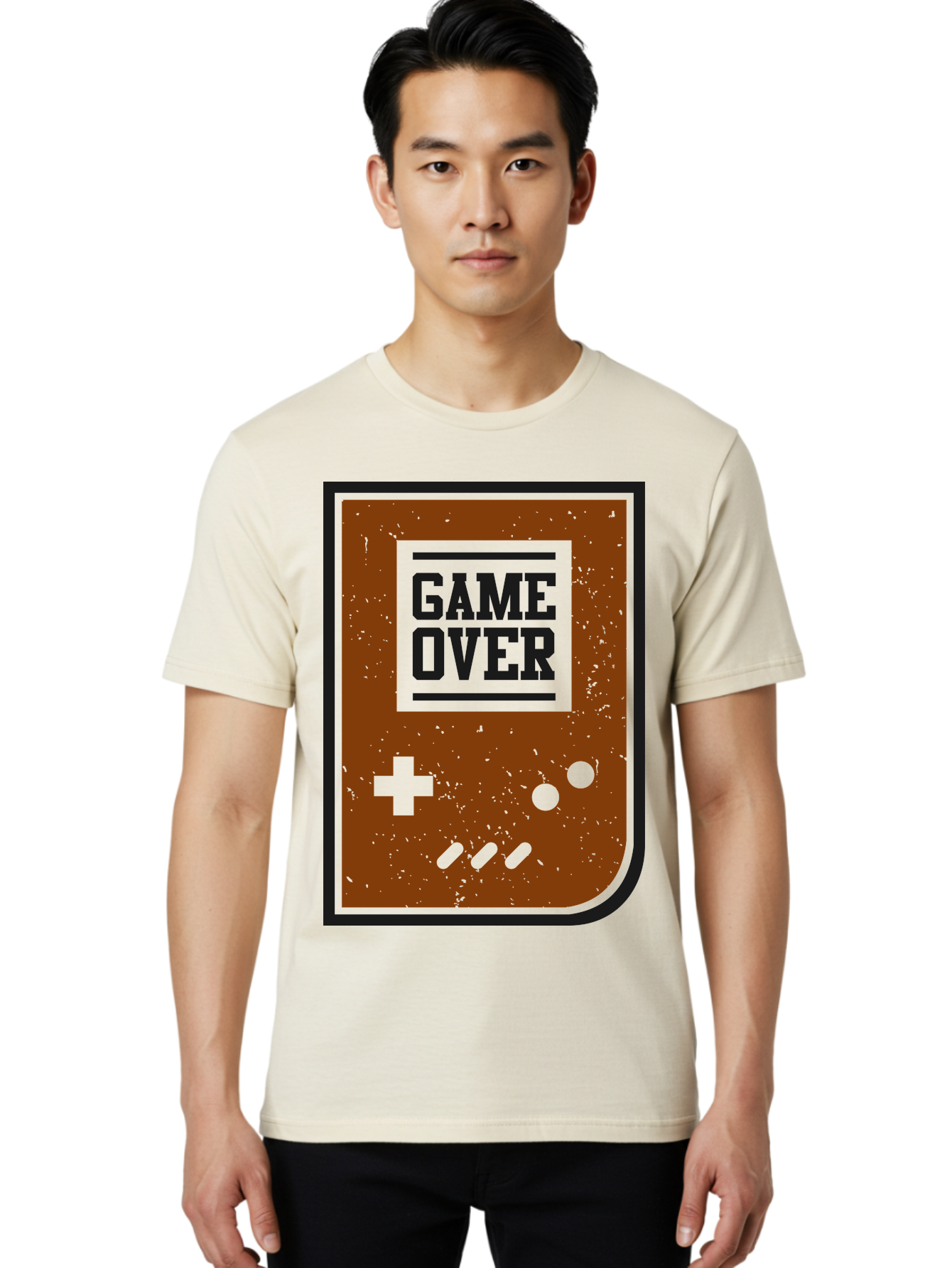 Game-Over Men'S Graphic Tee, 100% Cotton, Comfortable Casual Summer Wear, Machine Washable, Game Over Screen, Retro Video Game, Nostalgic Gaming, Classic Arcade, Pixel Art, Game Over Text, Old School Gaming, Vintage Console - Aaa632 18