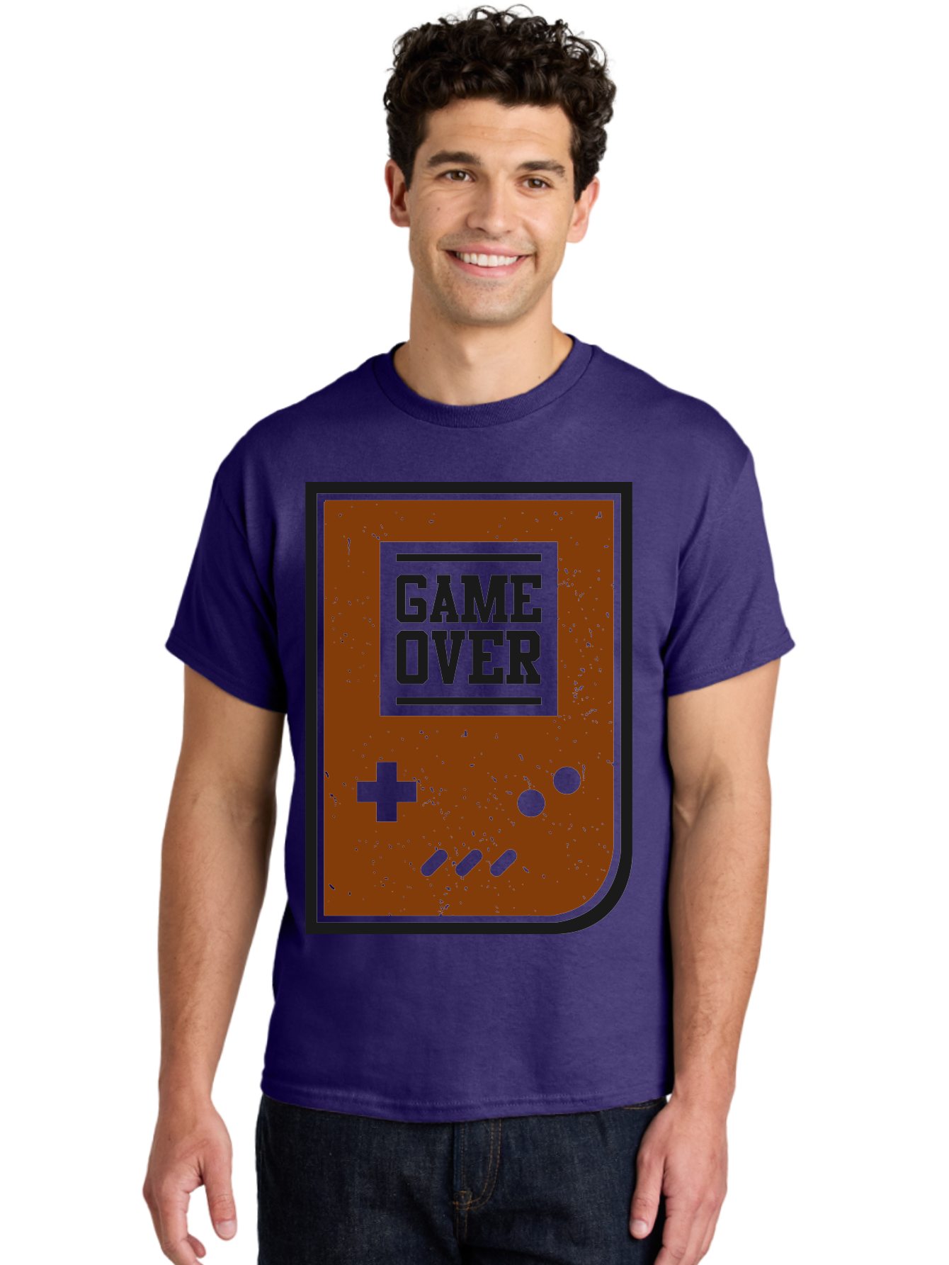 Game-Over Men'S Graphic Tee, 100% Cotton, Comfortable Casual Summer Wear, Machine Washable, Game Over Screen, Retro Video Game, Nostalgic Gaming, Classic Arcade, Pixel Art, Game Over Text, Old School Gaming, Vintage Console - Aaa632 8