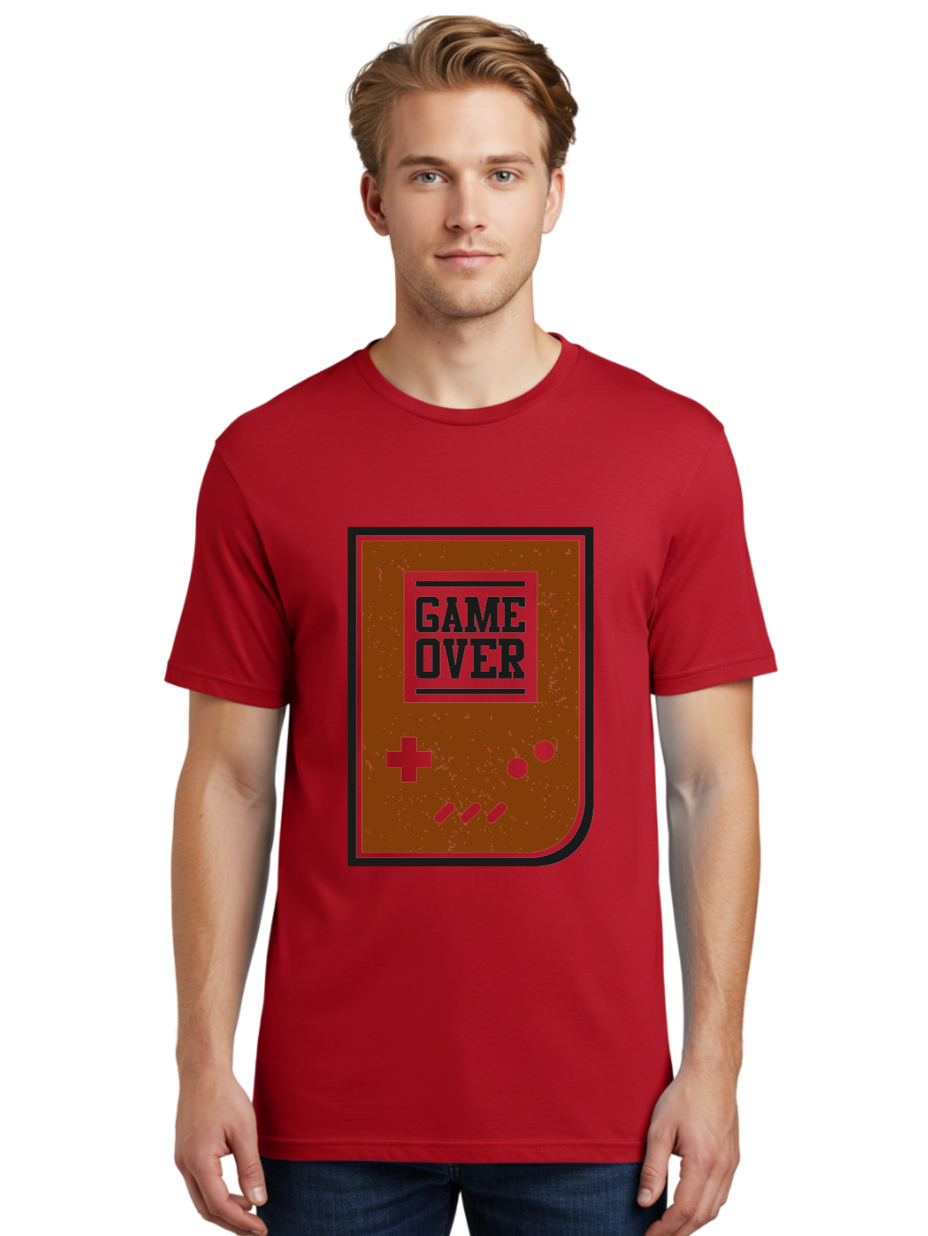 Game-Over Men'S Graphic Tee, 100% Cotton, Comfortable Casual Summer Wear, Machine Washable, Game Over Screen, Retro Video Game, Nostalgic Gaming, Classic Arcade, Pixel Art, Game Over Text, Old School Gaming, Vintage Console - Aaa632 20