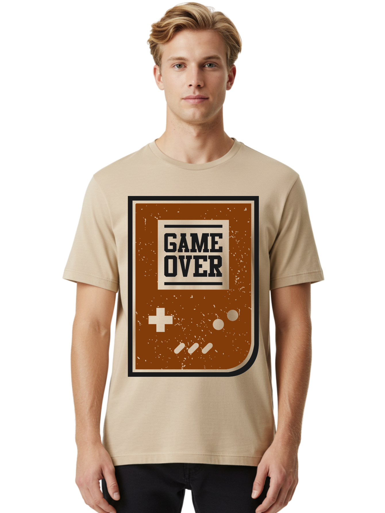 Game-Over Men'S Graphic Tee, 100% Cotton, Comfortable Casual Summer Wear, Machine Washable, Game Over Screen, Retro Video Game, Nostalgic Gaming, Classic Arcade, Pixel Art, Game Over Text, Old School Gaming, Vintage Console - Aaa632 28