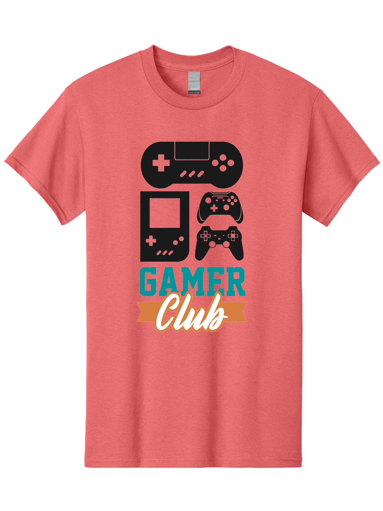 Gamer-Club Men'S Graphic Tee, 100% Cotton, Comfortable Casual Summer Wear, Machine Washable, Gaming Club, Gamer Community, Game Controllers, Video Games, Gamepad, Gaming Console, Game Controller Graphics, Gaming Accessories, Game Night - Aaa633 21